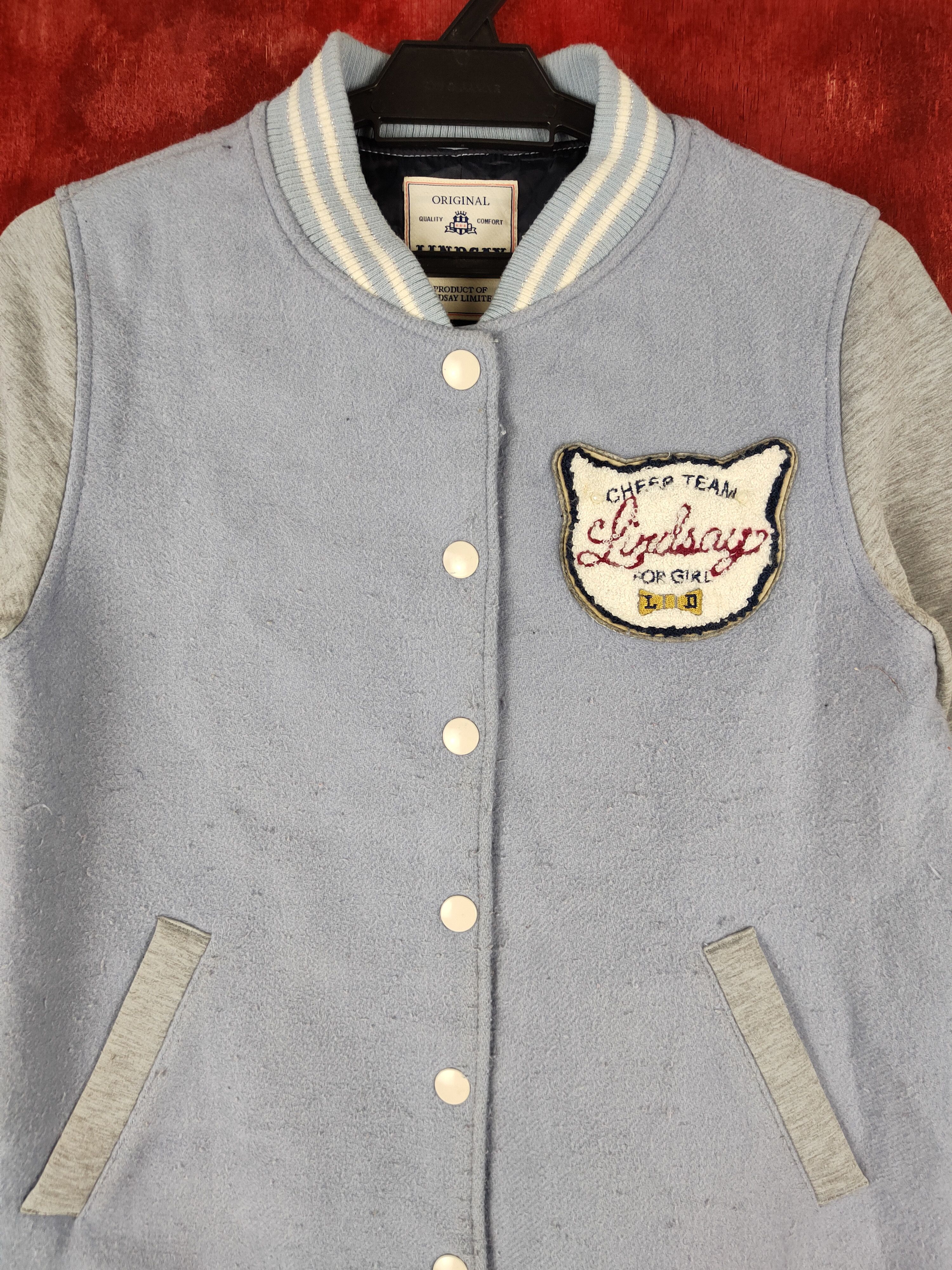 Japanese Brand Lindsay Blue varsirt sweater #4298 Size S / US 4 / IT 40 - 2 Thumbnail