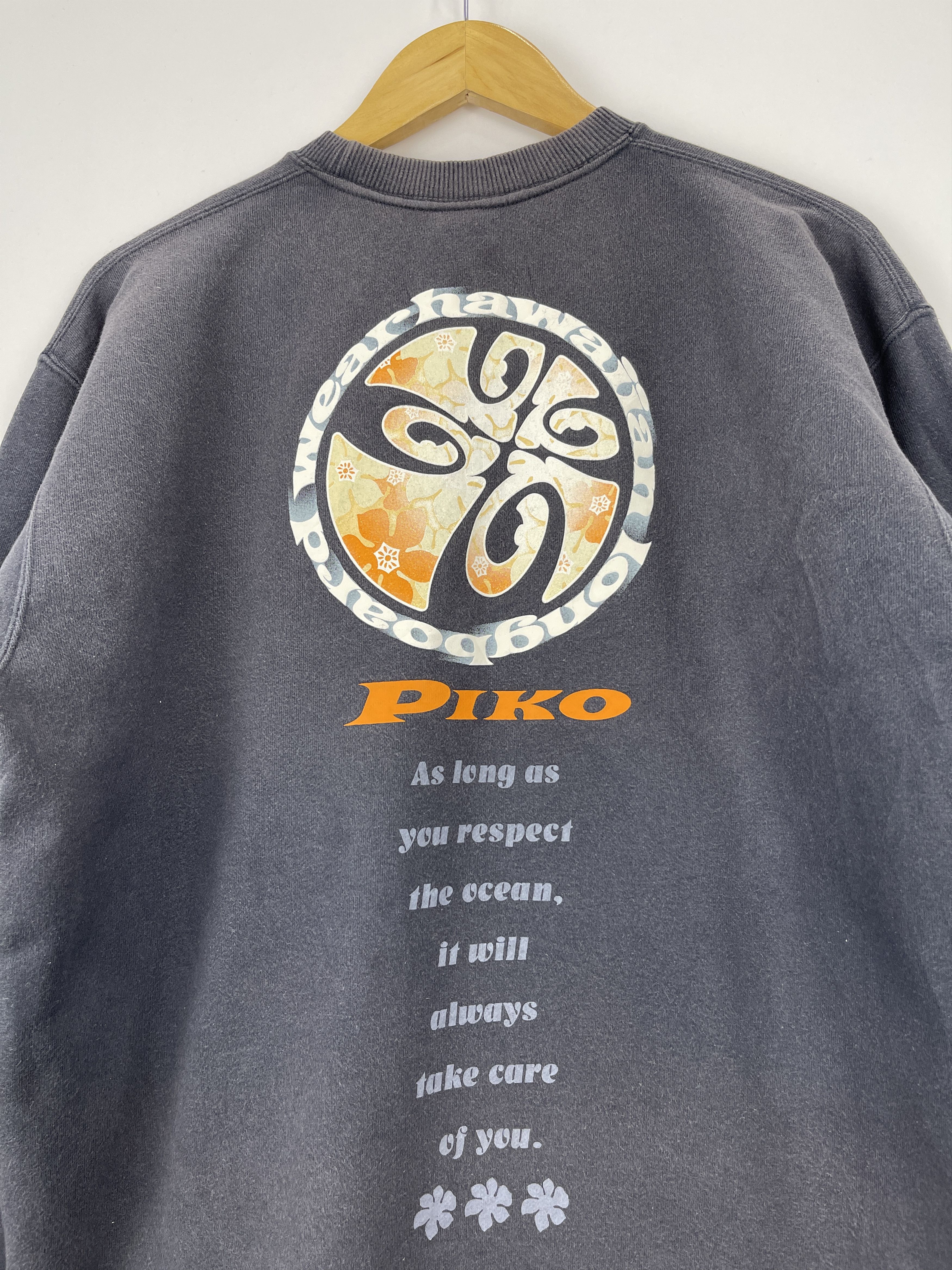 Vintage Piko Hawaiian Longboard Wear Faded Pullover Sweatshirt Size US M / EU 48-50 / 2 - 4 Thumbnail