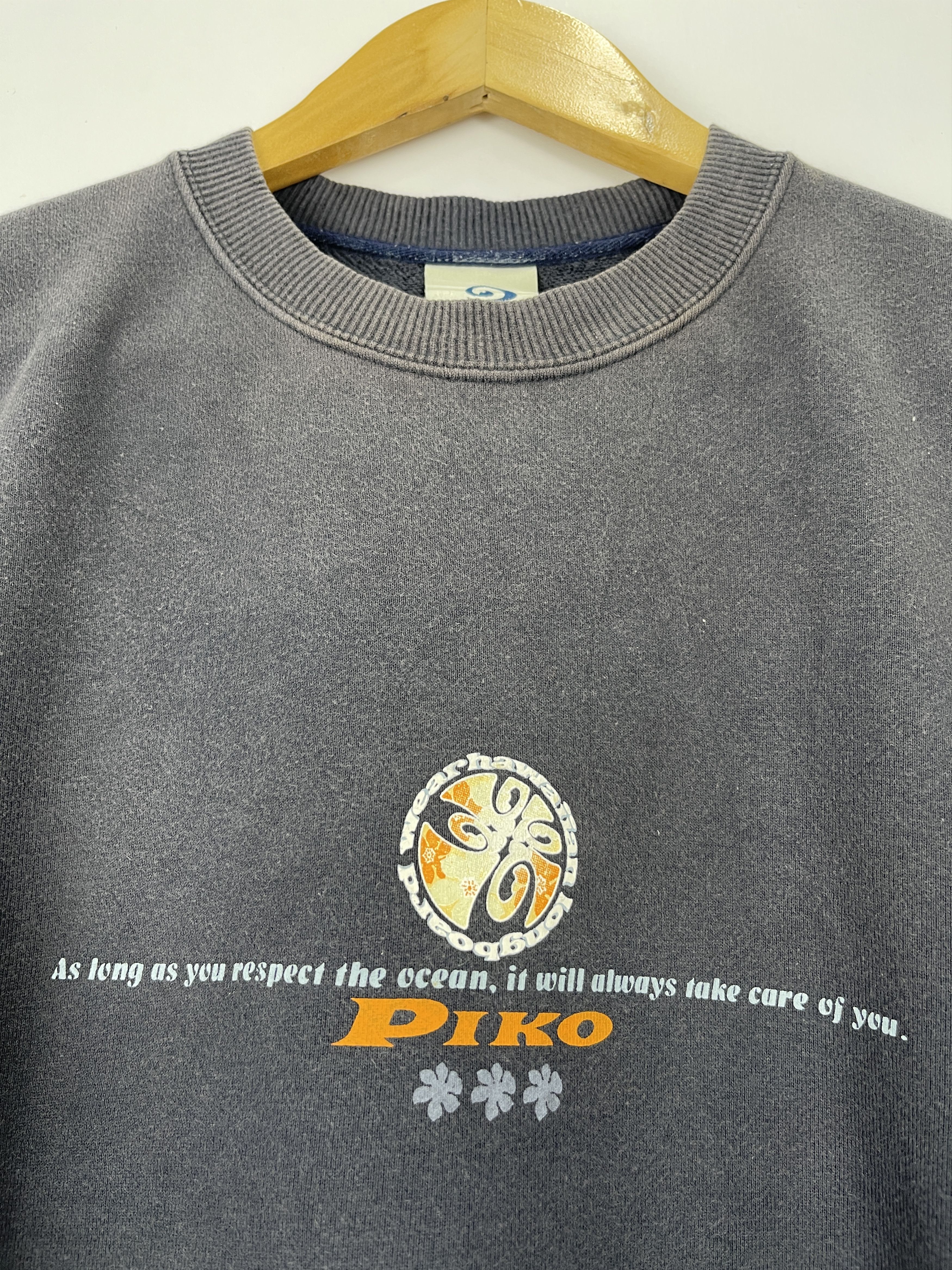 Vintage Piko Hawaiian Longboard Wear Faded Pullover Sweatshirt Size US M / EU 48-50 / 2 - 9 Thumbnail