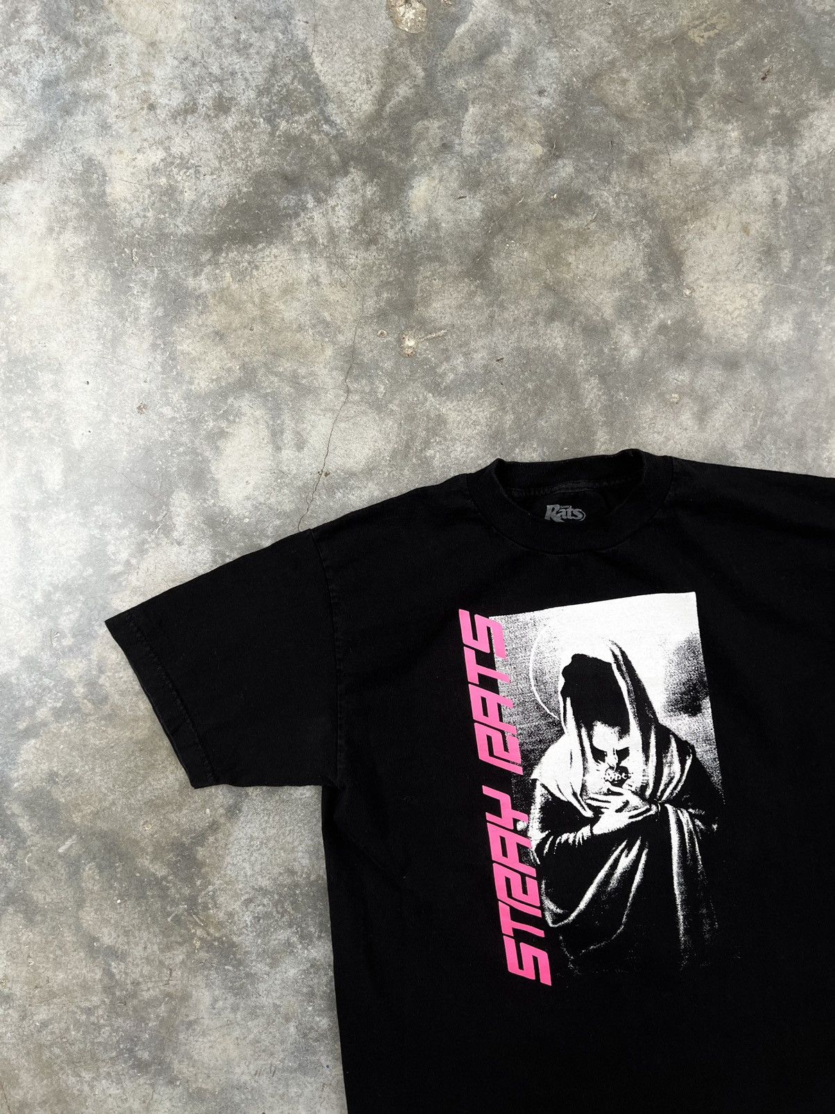 Stray Rats Stray Rats Mother Mary Black + Pink Tee Sz. Medium Size US M / EU 48-50 / 2 - 2 Thumbnail