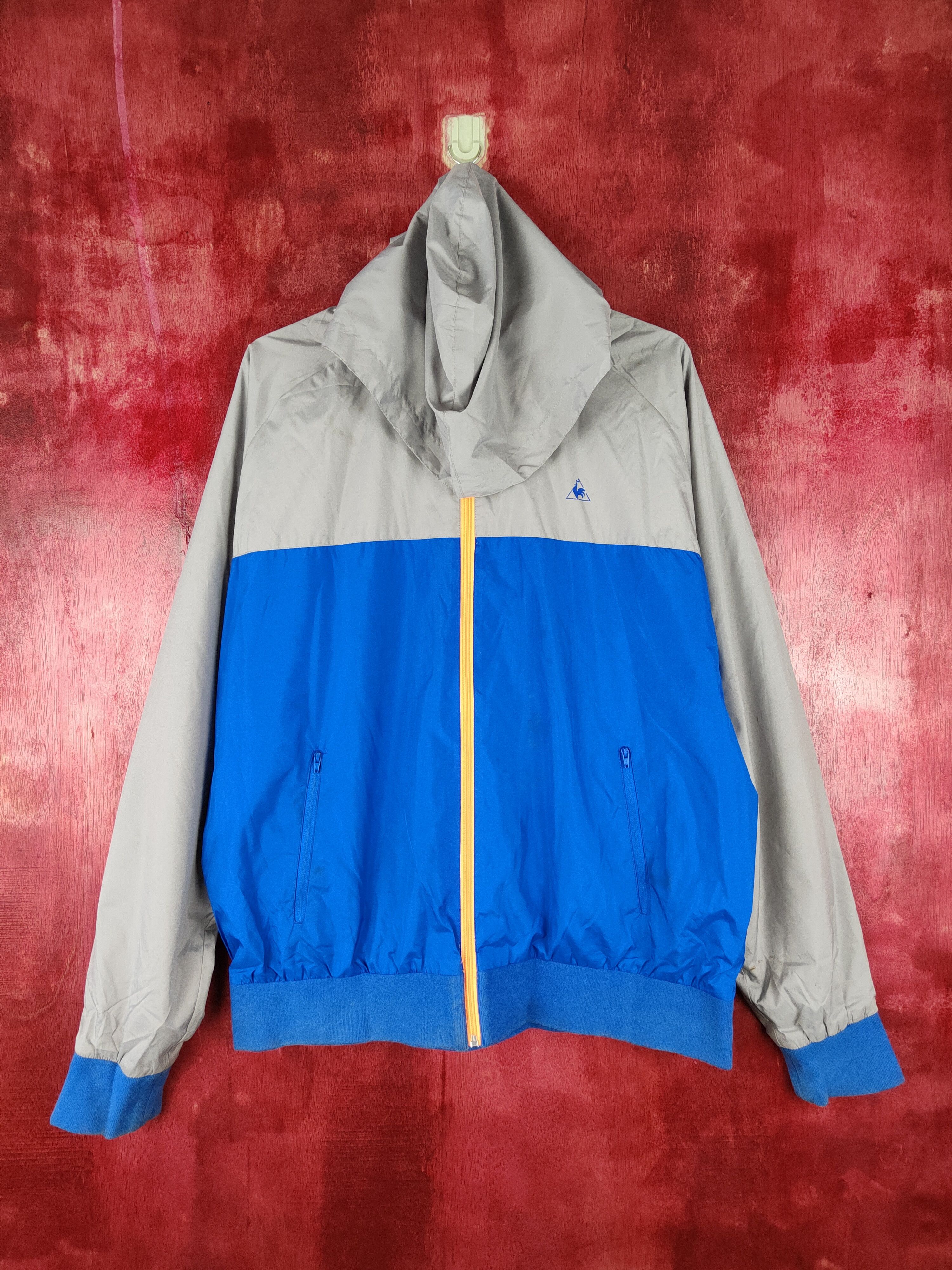 image of Le Coq Sportif Gray/blue Sweater Hoodie 3252, Men's (Size XL)