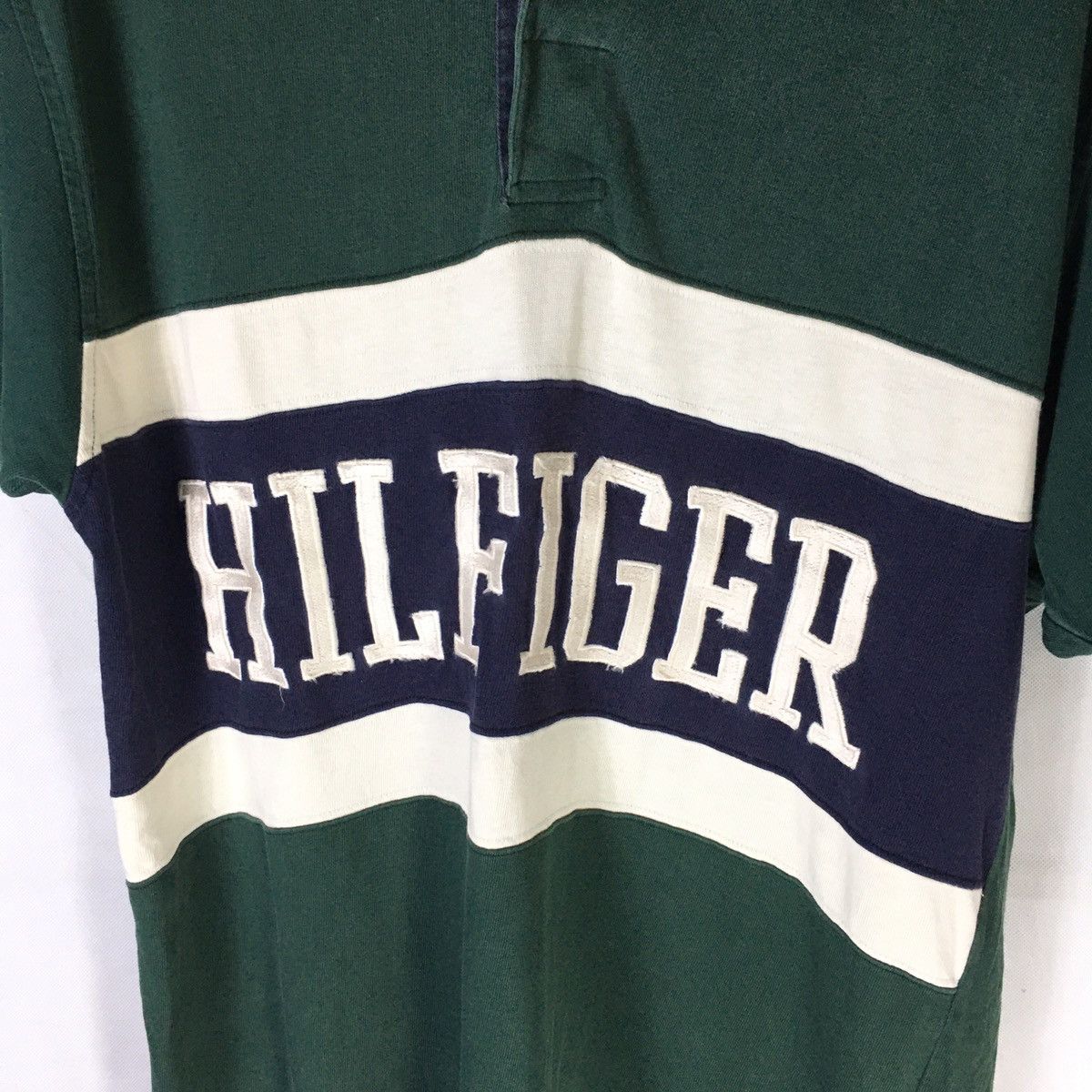 Tommy Hilfiger Vintage Tommy Hilfinger Spellout Big Logo Polo Rugby Size US L / EU 52-54 / 3 - 3 Thumbnail