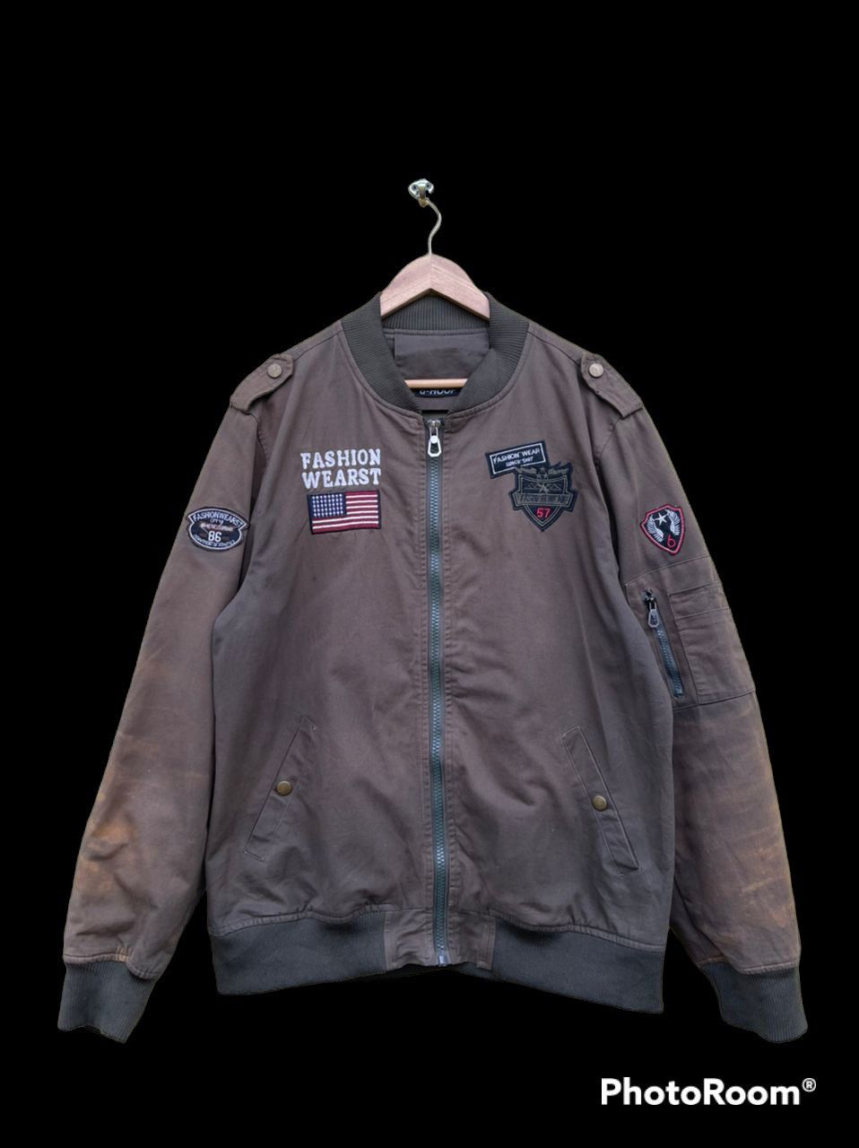 Disstressed army fashion jacket