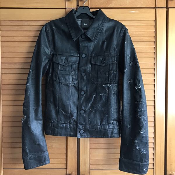 Dior MINT Dior Homme 2004 S/S ‘STRIP’ Destroyed Coated Jacket | Grailed