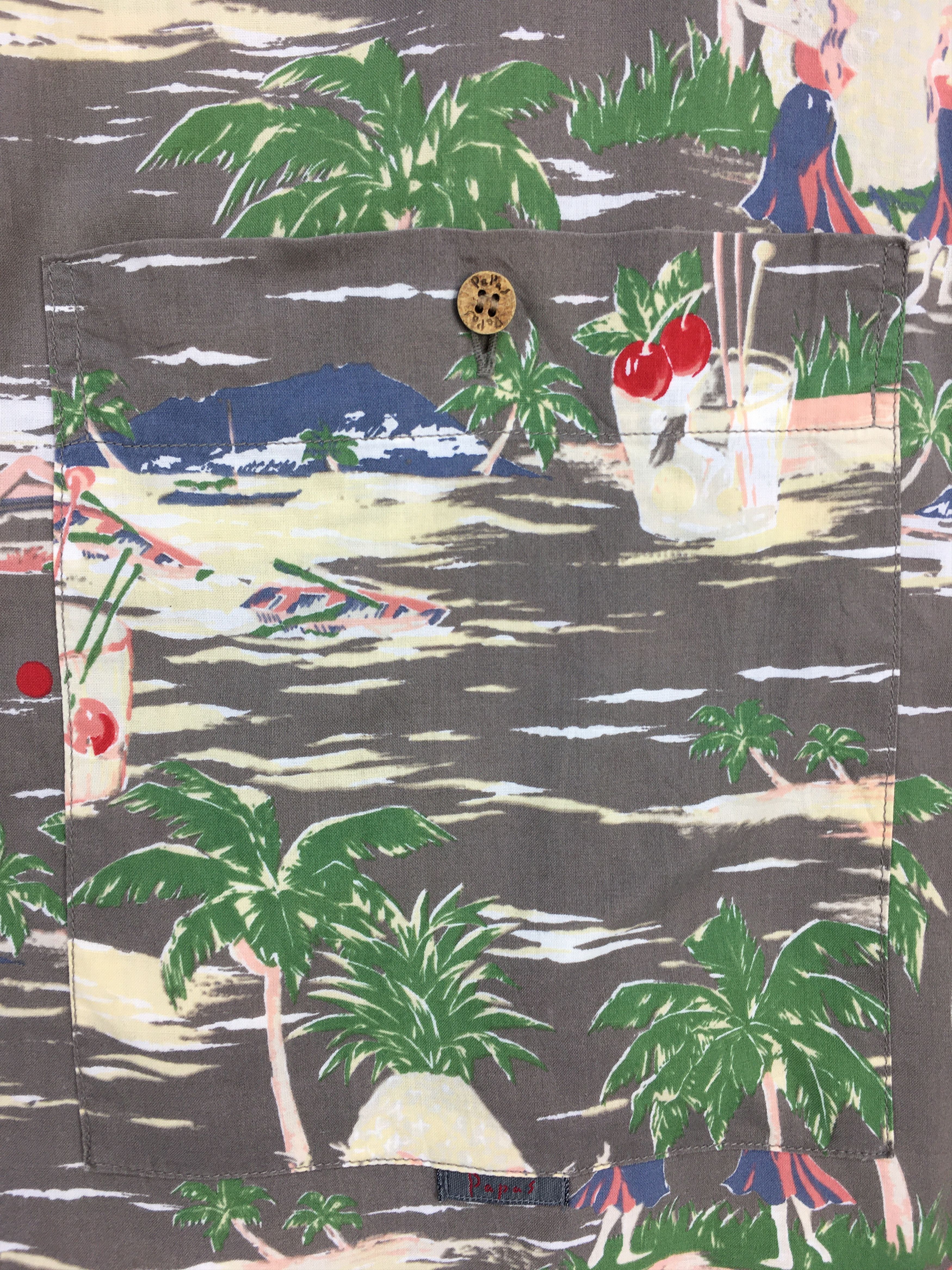 Mademoiselle Non Non Vintage Japanese Hawaiian PAPAS ISLAND Shirt Size US L / EU 52-54 / 3 - 7 Thumbnail
