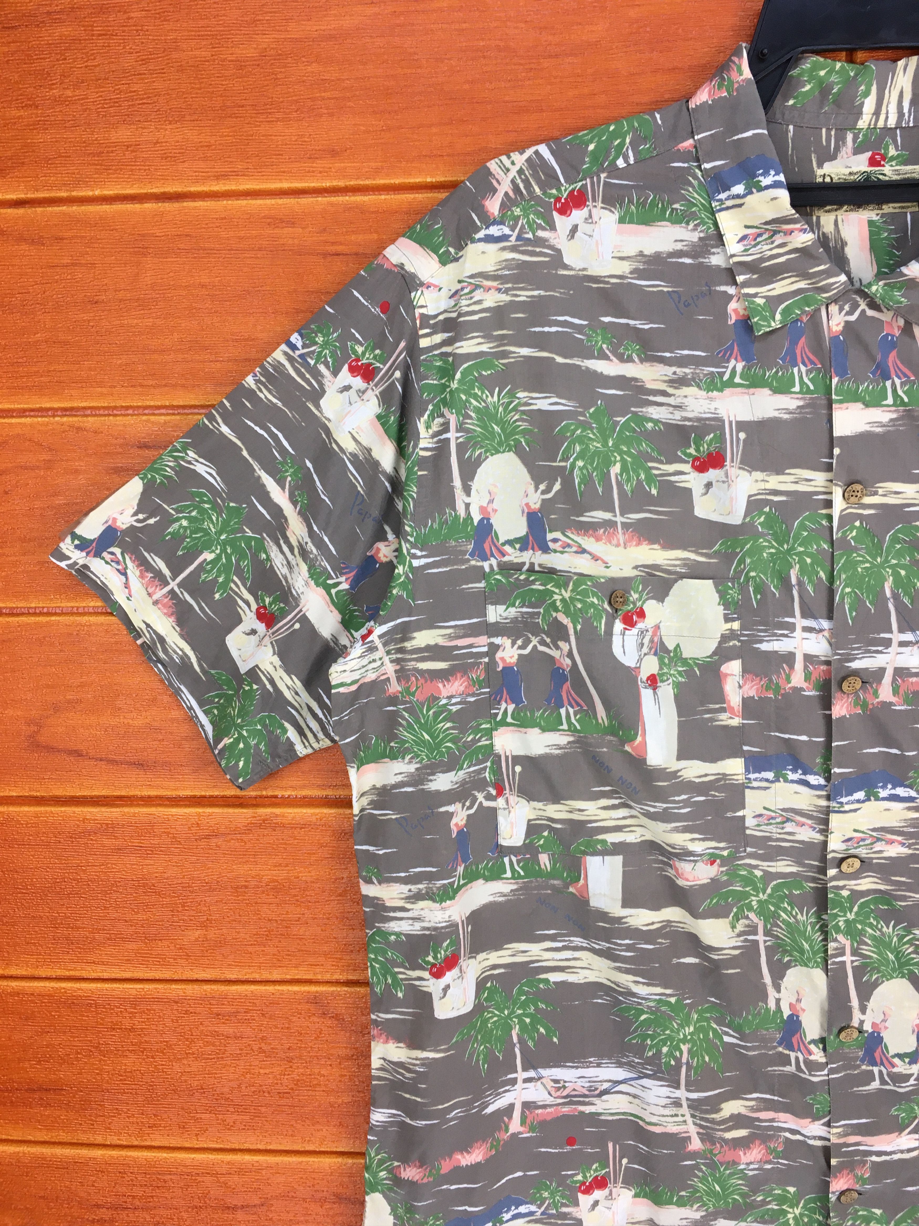 Mademoiselle Non Non Vintage Japanese Hawaiian PAPAS ISLAND Shirt Size US L / EU 52-54 / 3 - 2 Thumbnail