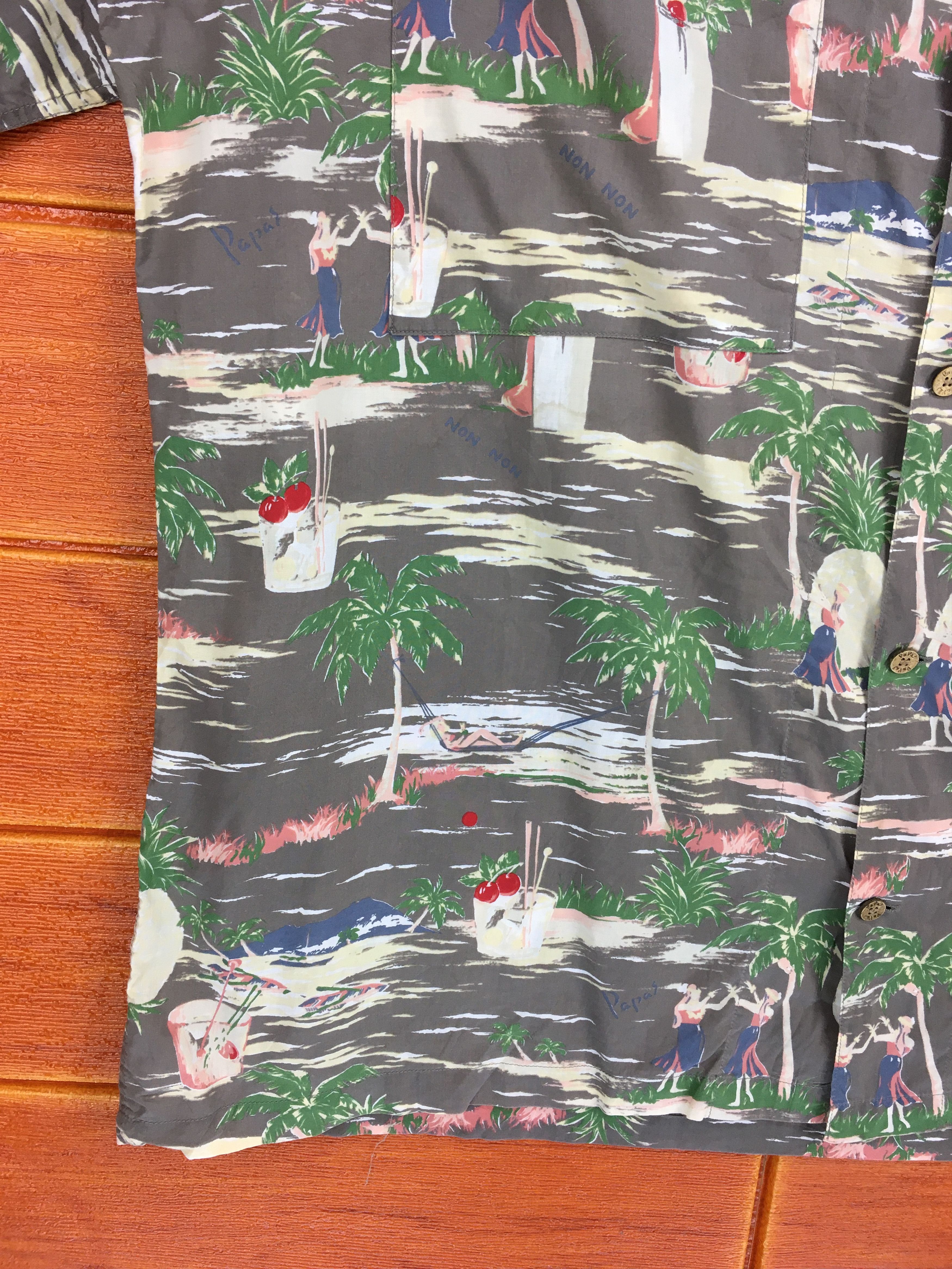Mademoiselle Non Non Vintage Japanese Hawaiian PAPAS ISLAND Shirt Size US L / EU 52-54 / 3 - 3 Thumbnail
