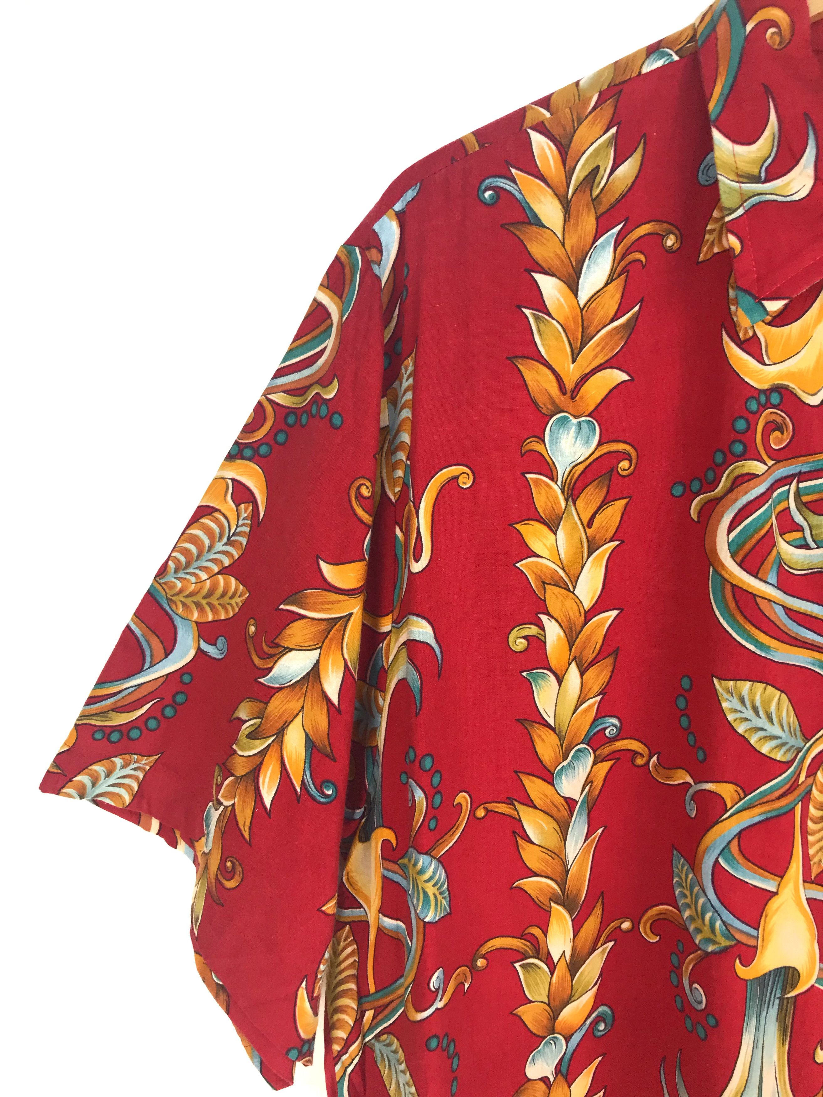 Vintage Vintage Wooos Florals Oversize Hawaiian Shirt Size US M / EU 48-50 / 2 - 2 Thumbnail