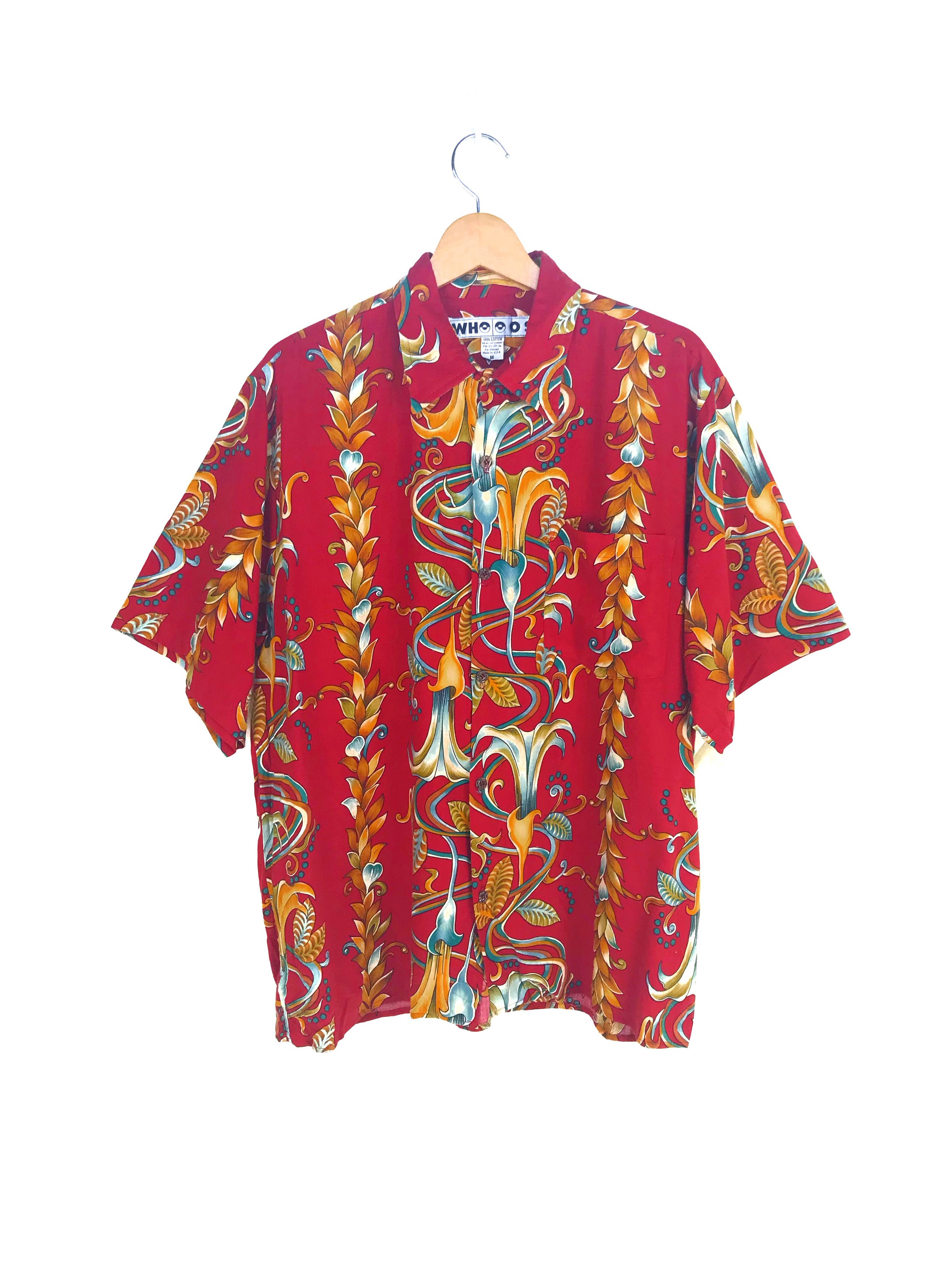 Vintage Vintage Wooos Florals Oversize Hawaiian Shirt Size US M / EU 48-50 / 2 - 1 Thumbnail
