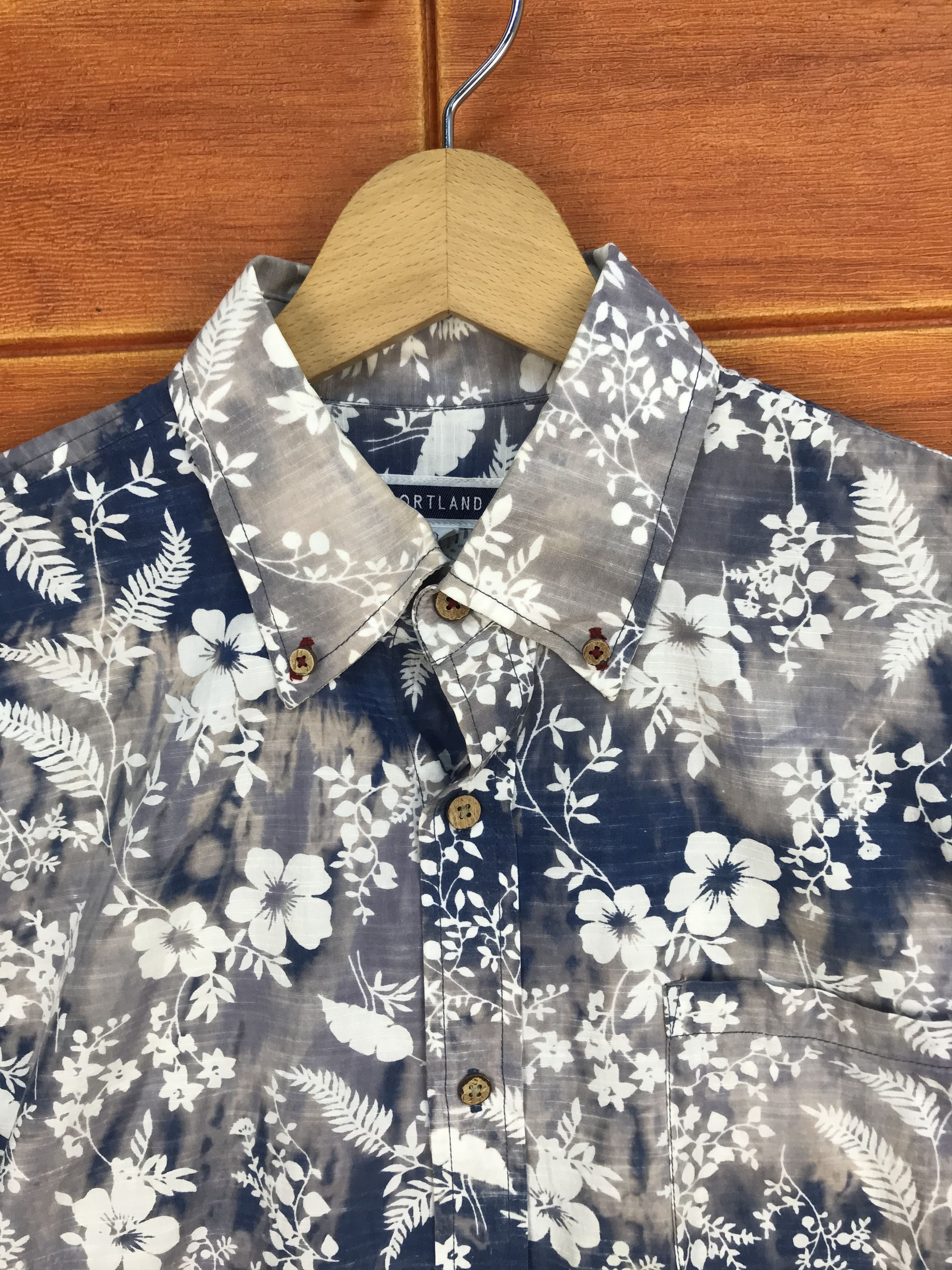 Japanese Brand Japanese Hawaiian Portland Bleach Wash Reverse Print Shirt Size US M / EU 48-50 / 2 - 4 Thumbnail