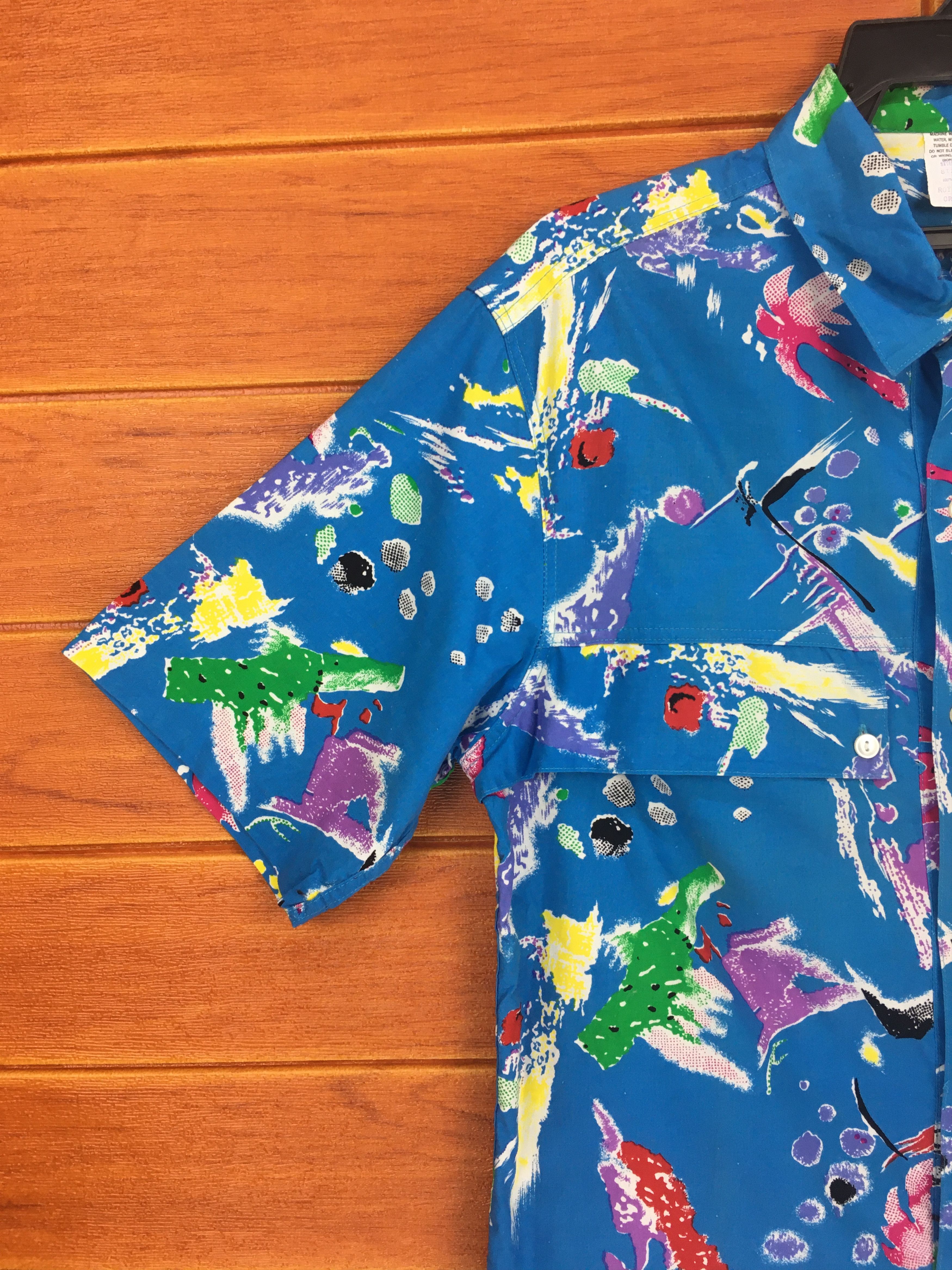 Vintage Vintage ROYAL CREATION Abstract psychedelic Hawaiian Shirt Size US M / EU 48-50 / 2 - 2 Thumbnail