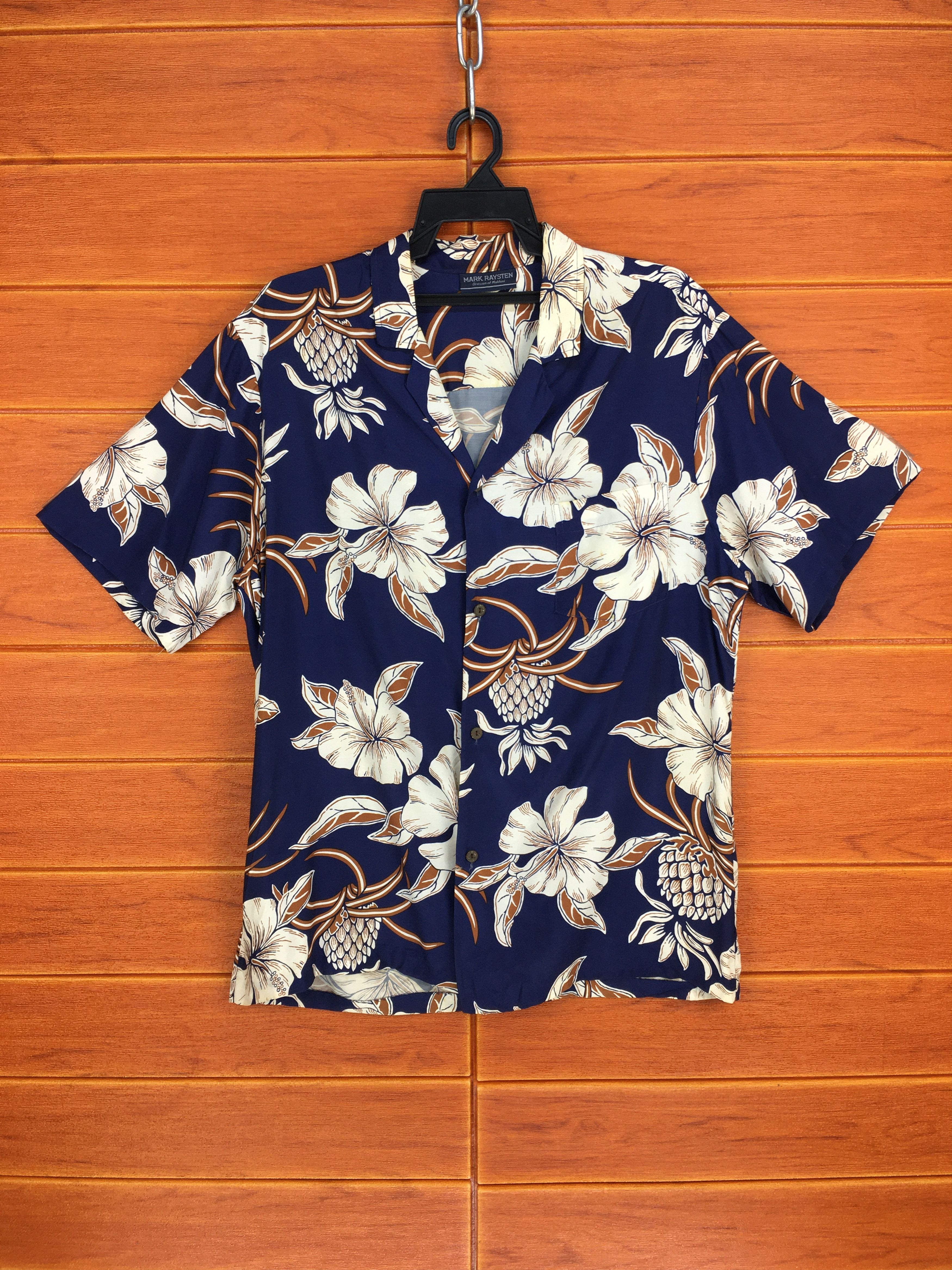 Vintage Vintage MARK RAYSTEN Big Hibiscus Pineapple Shirt Size US L / EU 52-54 / 3 - 1 Thumbnail