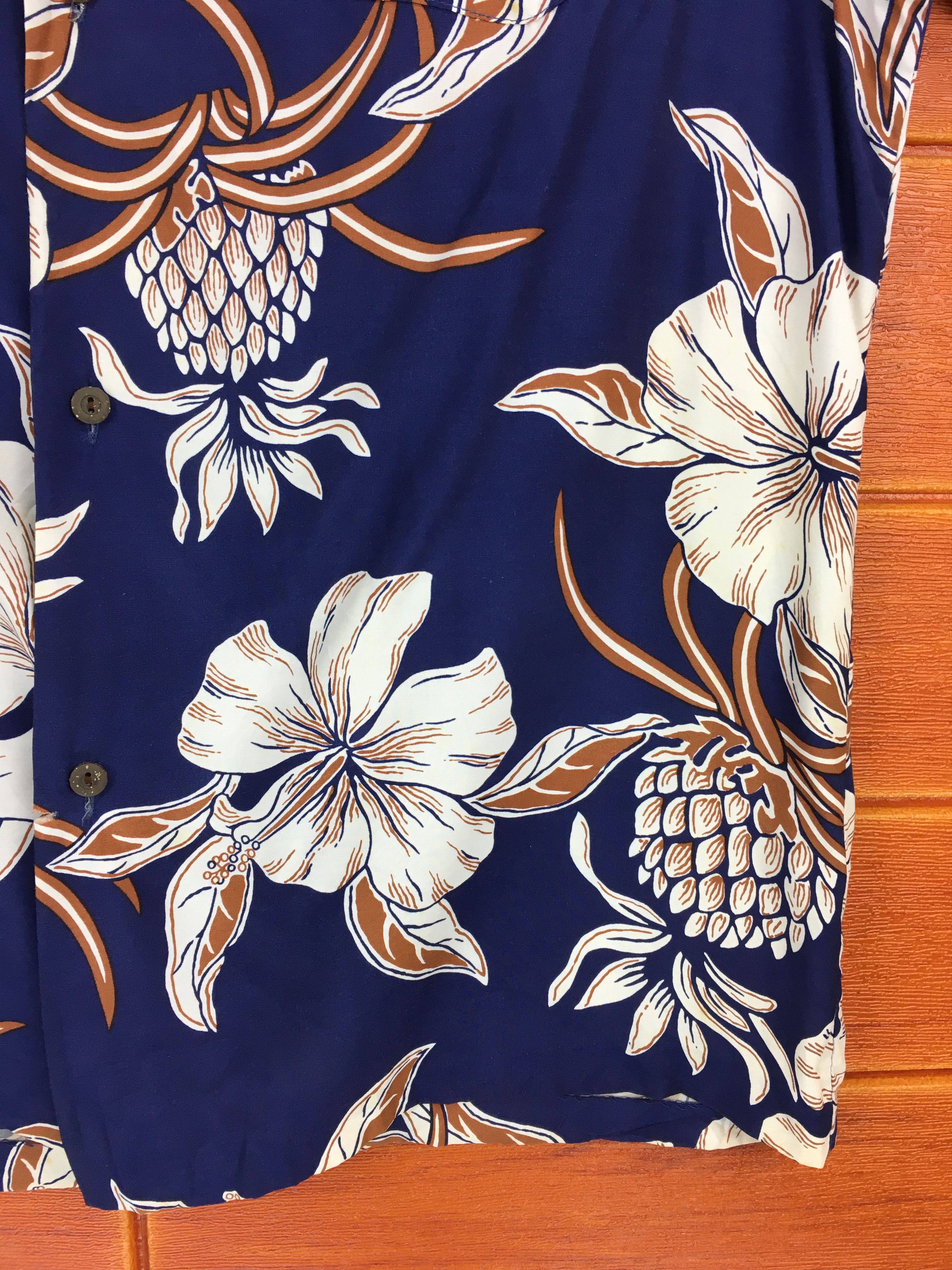 Vintage Vintage MARK RAYSTEN Big Hibiscus Pineapple Shirt Size US L / EU 52-54 / 3 - 4 Thumbnail