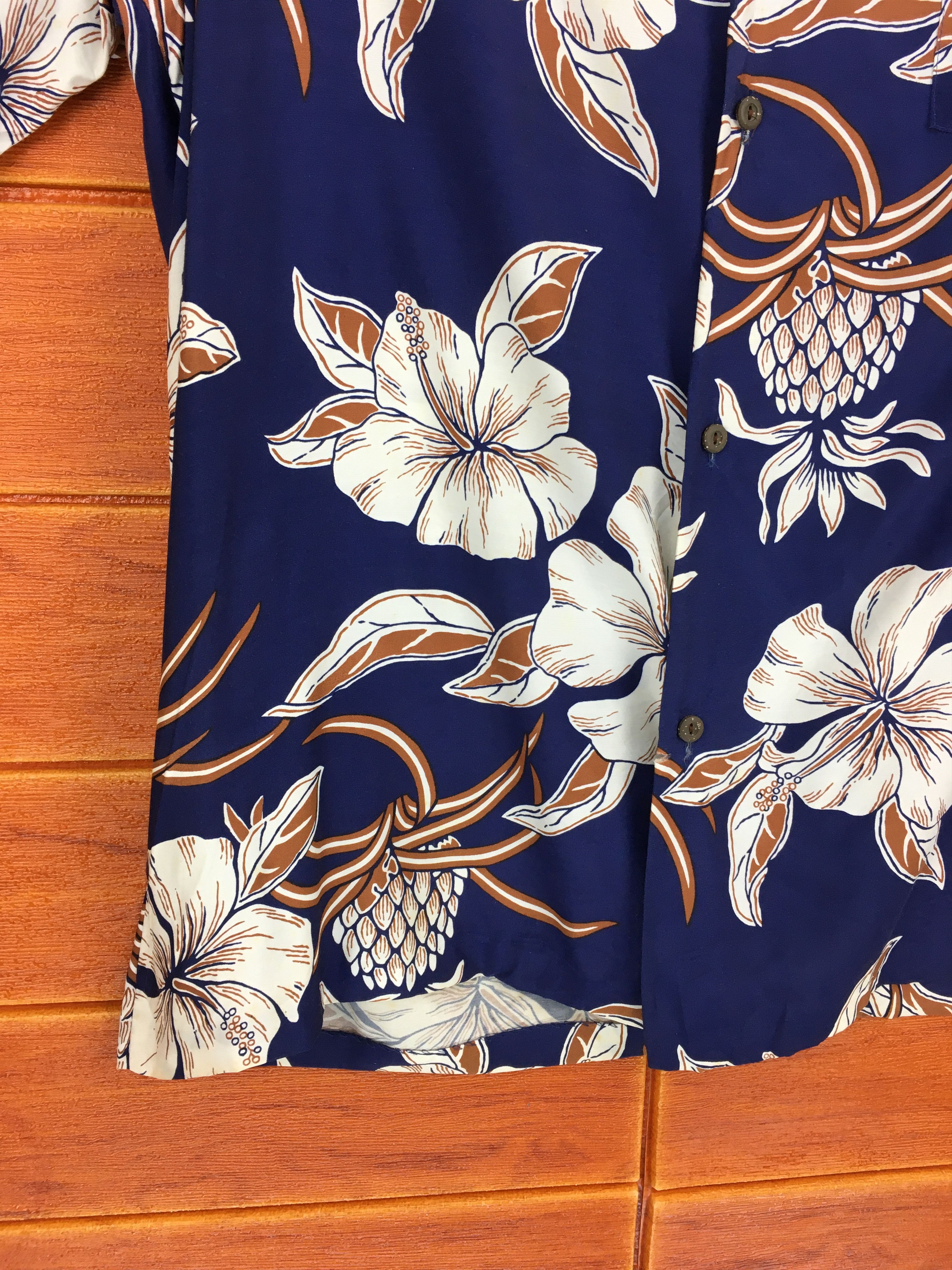 Vintage Vintage MARK RAYSTEN Big Hibiscus Pineapple Shirt Size US L / EU 52-54 / 3 - 3 Thumbnail