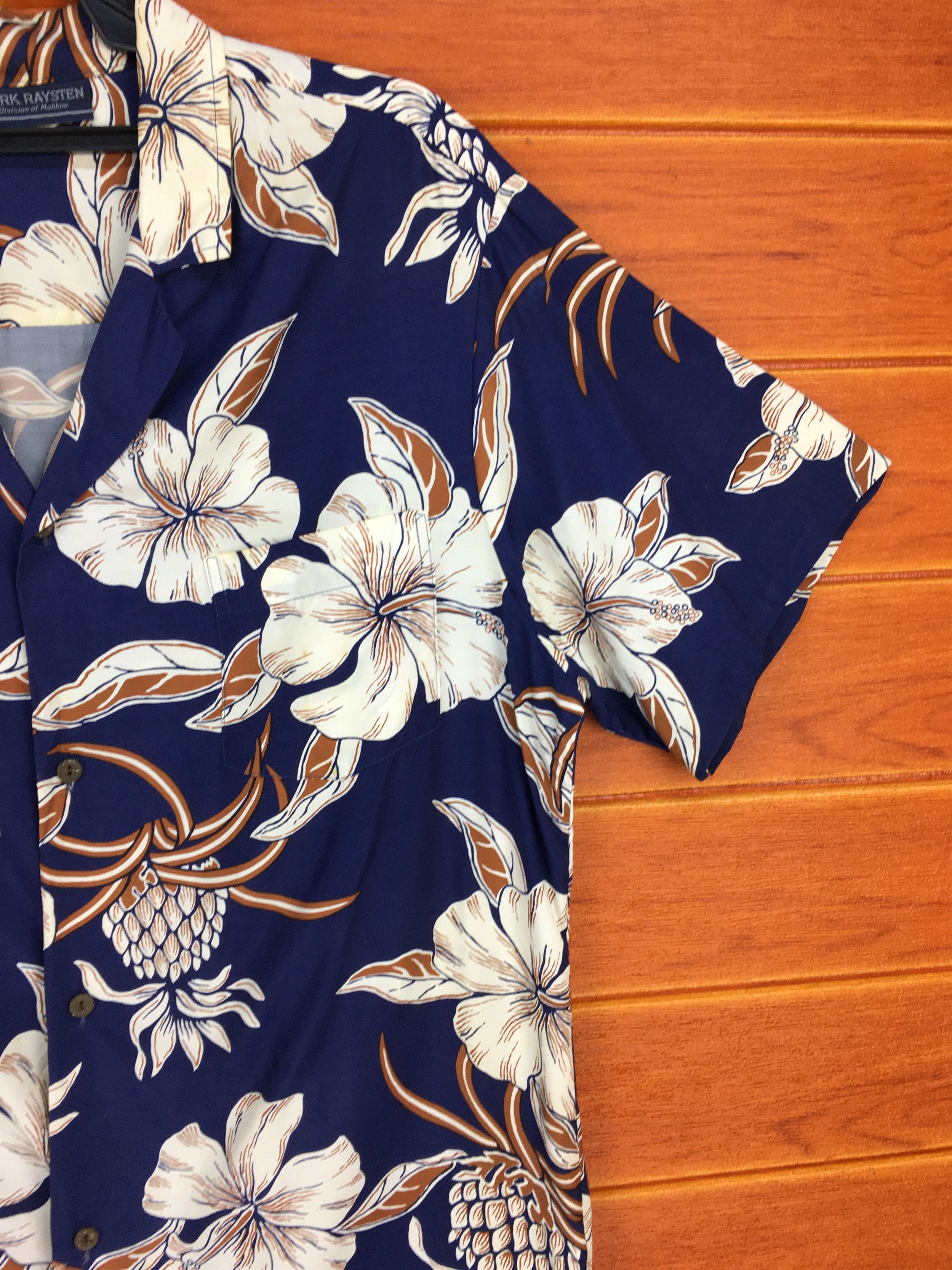 Vintage Vintage MARK RAYSTEN Big Hibiscus Pineapple Shirt Size US L / EU 52-54 / 3 - 5 Thumbnail
