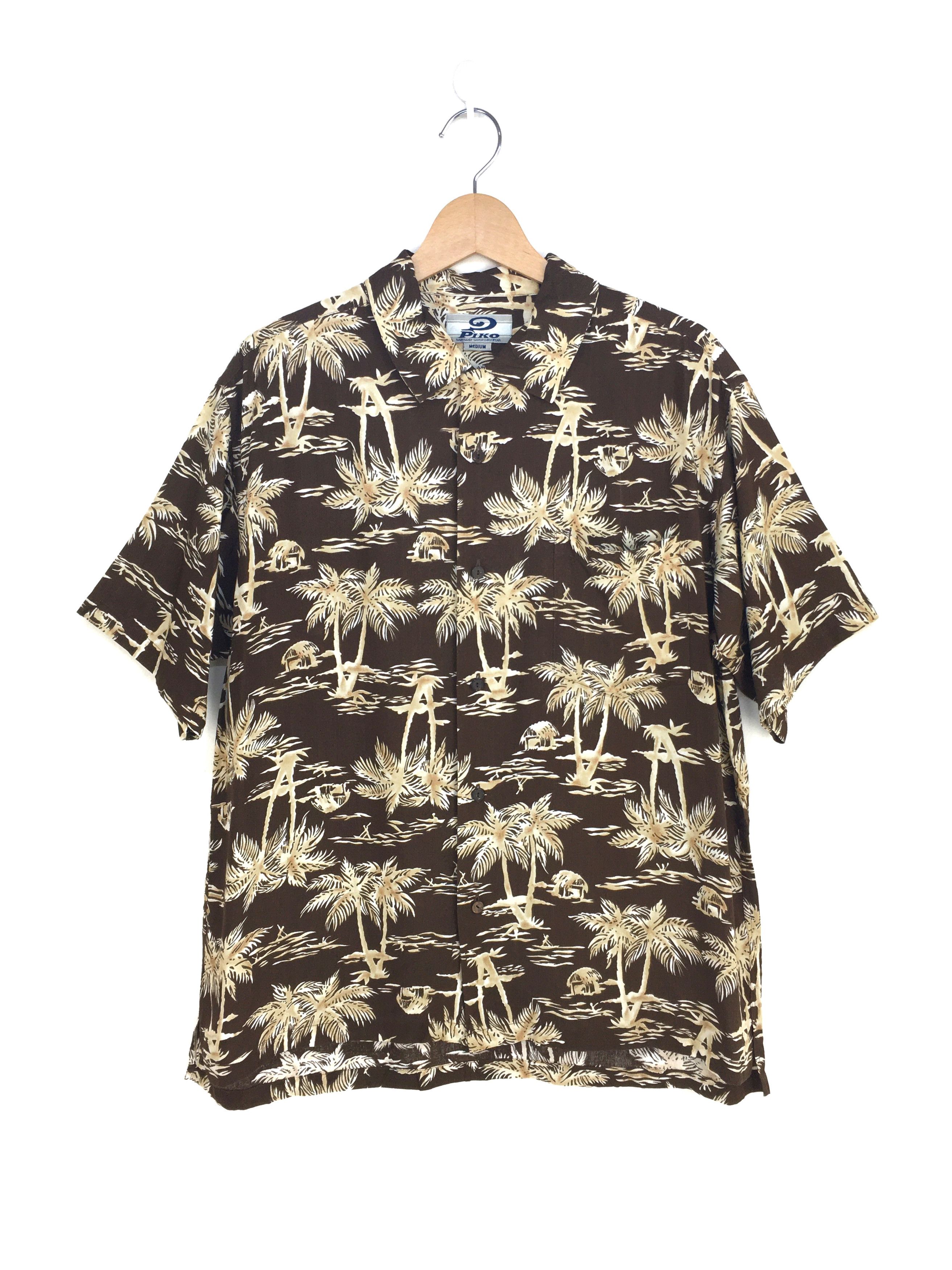 Vintage Hawaiian PIKO Coconut Trees Shirt