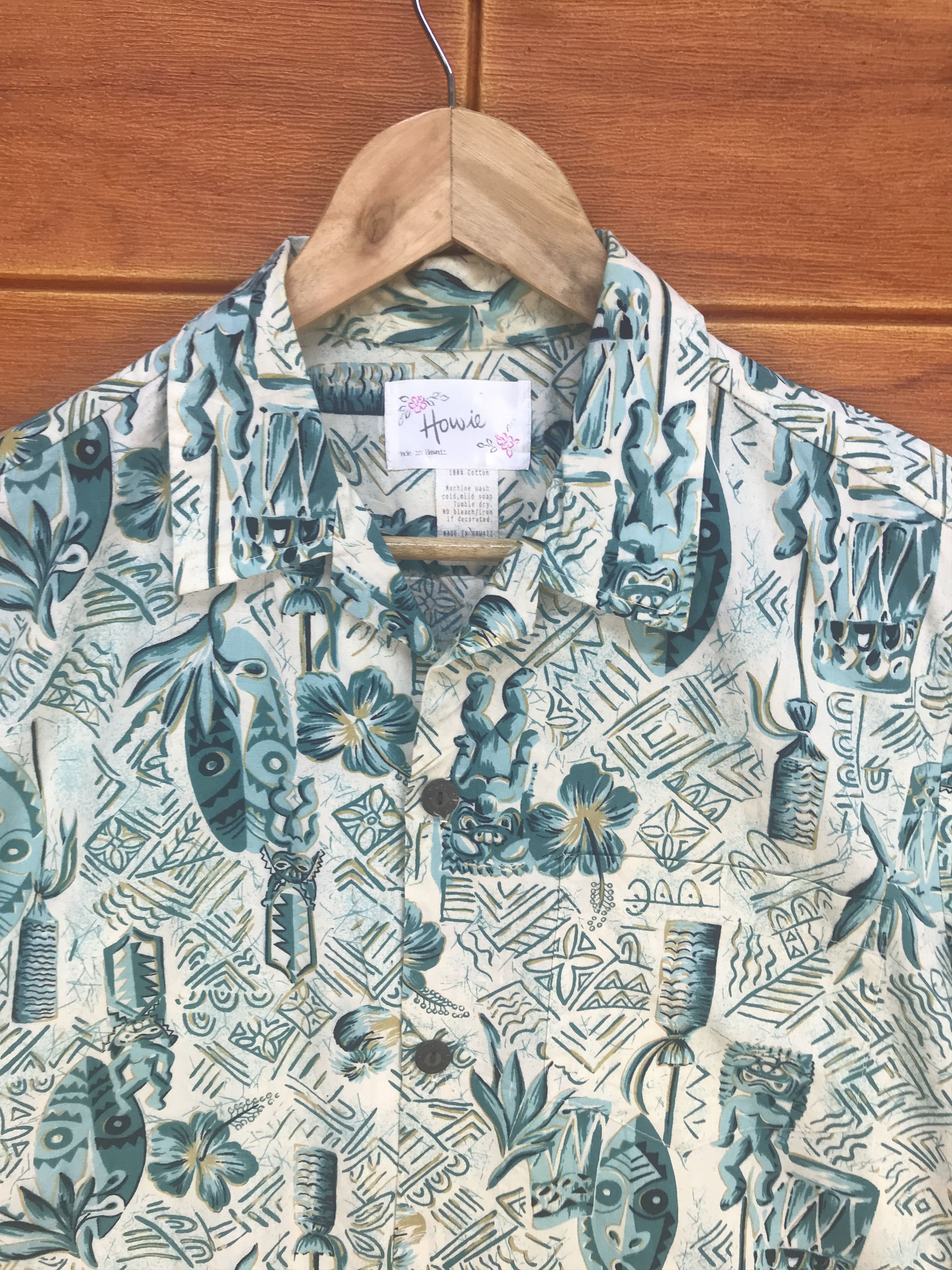 Howe Vintage 70s 80s Tiki Hawaii Howie By Howen Ent Aloha Shirt Size US S / EU 44-46 / 1 - 4 Thumbnail