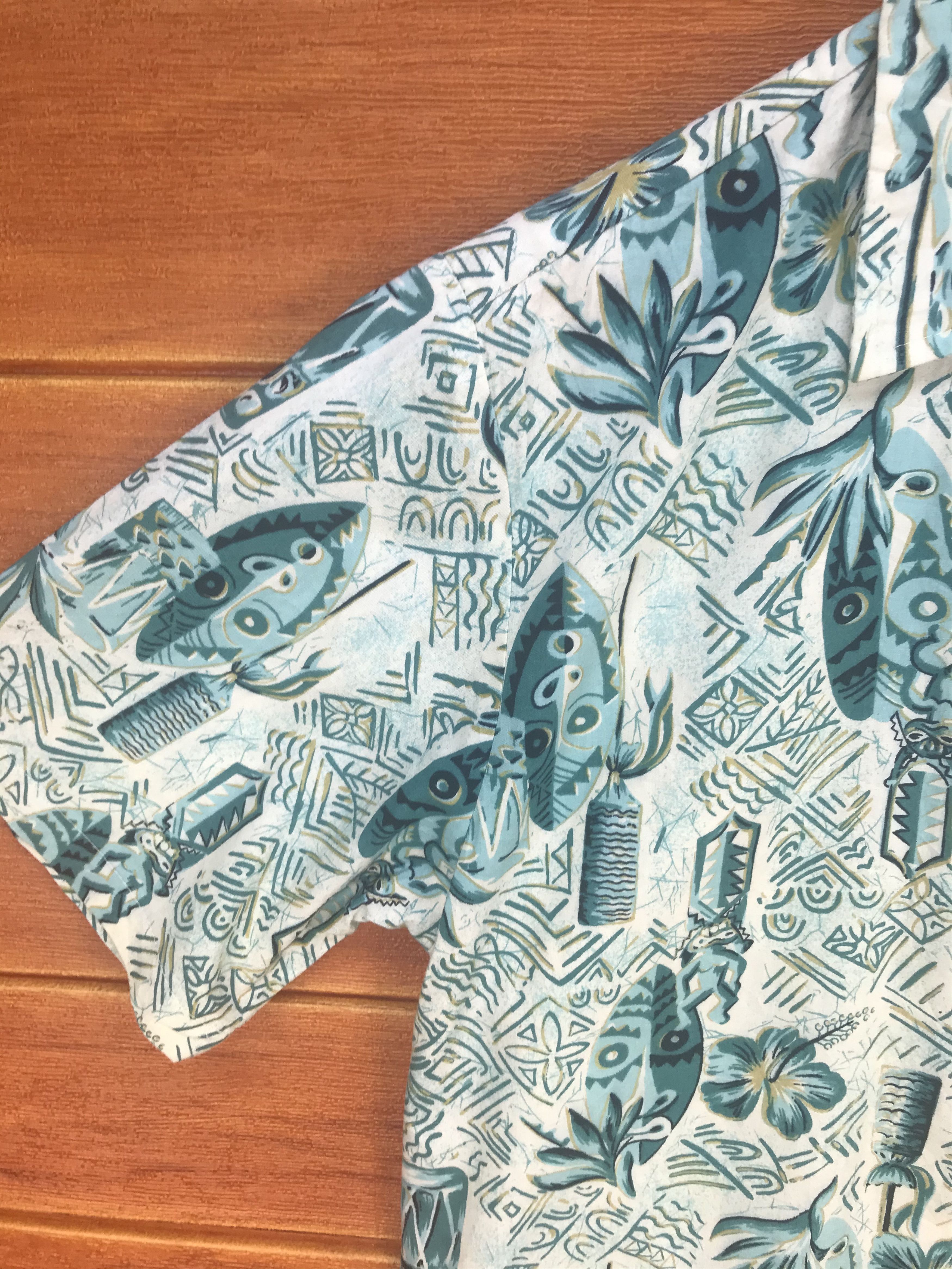 Howe Vintage 70s 80s Tiki Hawaii Howie By Howen Ent Aloha Shirt Size US S / EU 44-46 / 1 - 2 Thumbnail