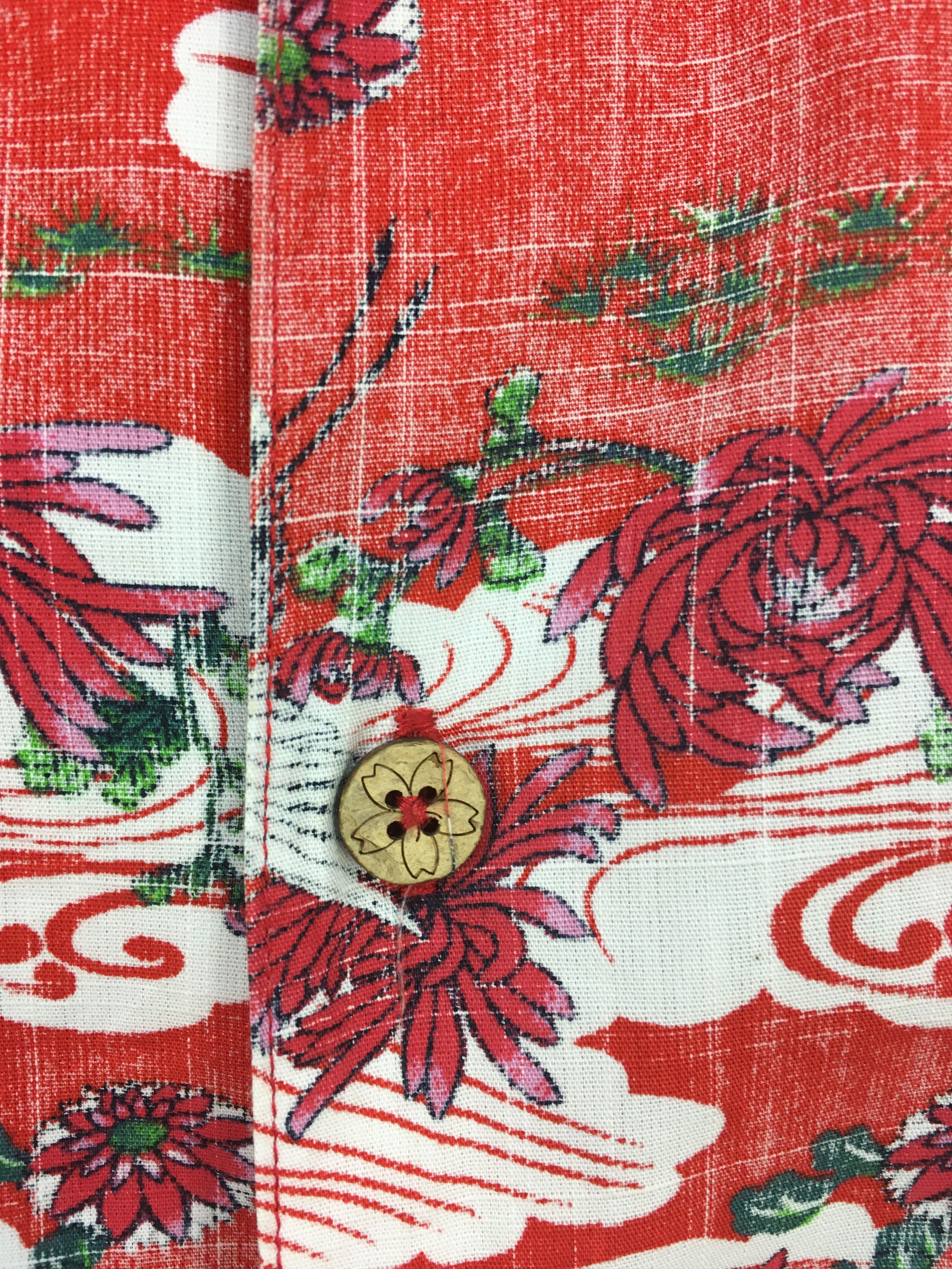 Vintage Vintage Japanese AMORE PURO Crane Sakura Reverse Print Size US L / EU 52-54 / 3 - 6 Thumbnail