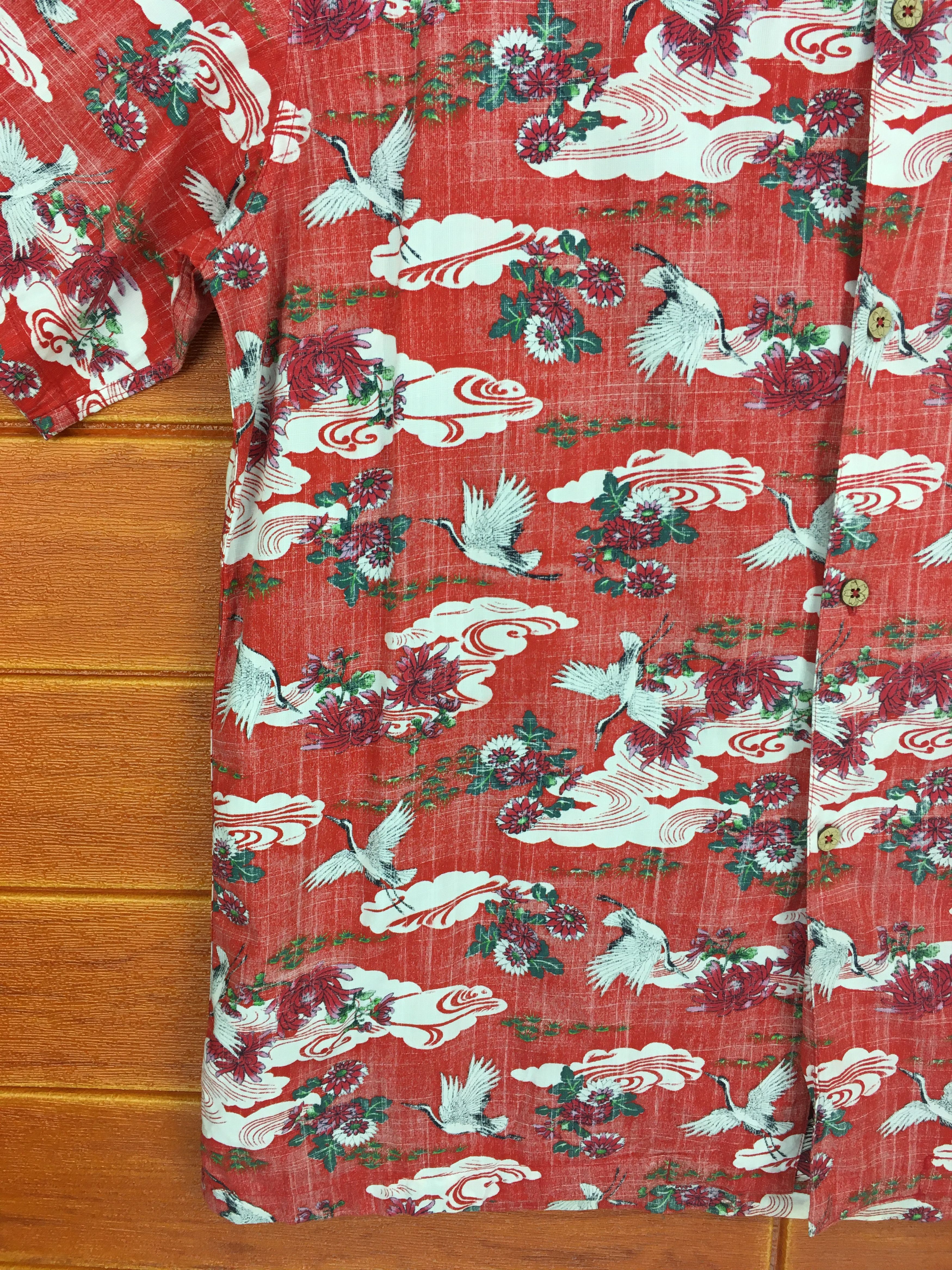 Vintage Vintage Japanese AMORE PURO Crane Sakura Reverse Print Size US L / EU 52-54 / 3 - 4 Thumbnail