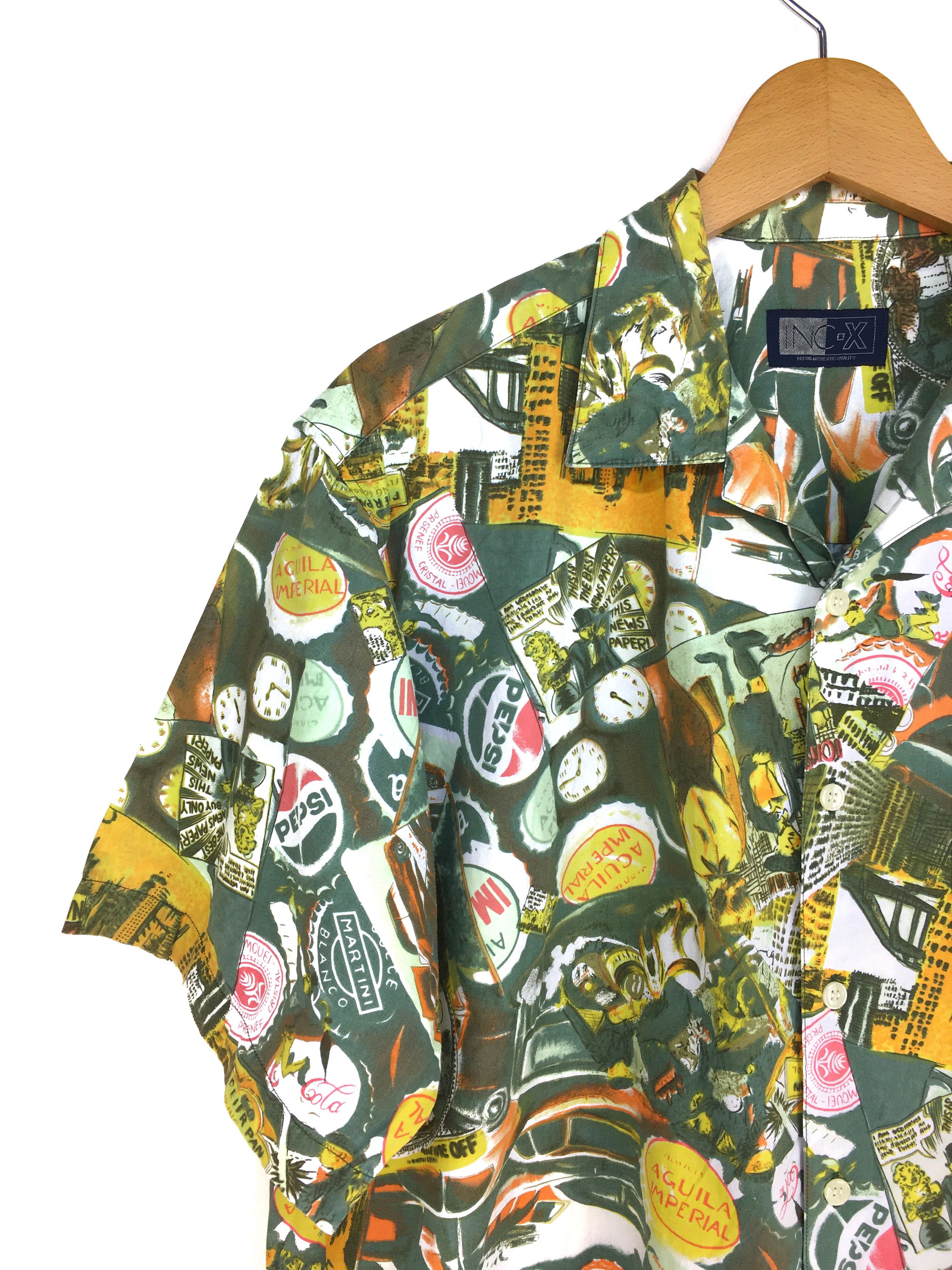 Vintage Vintage Sign Art Coca Cola Pepsi Hawaiian Shirt Size US L / EU 52-54 / 3 - 2 Thumbnail