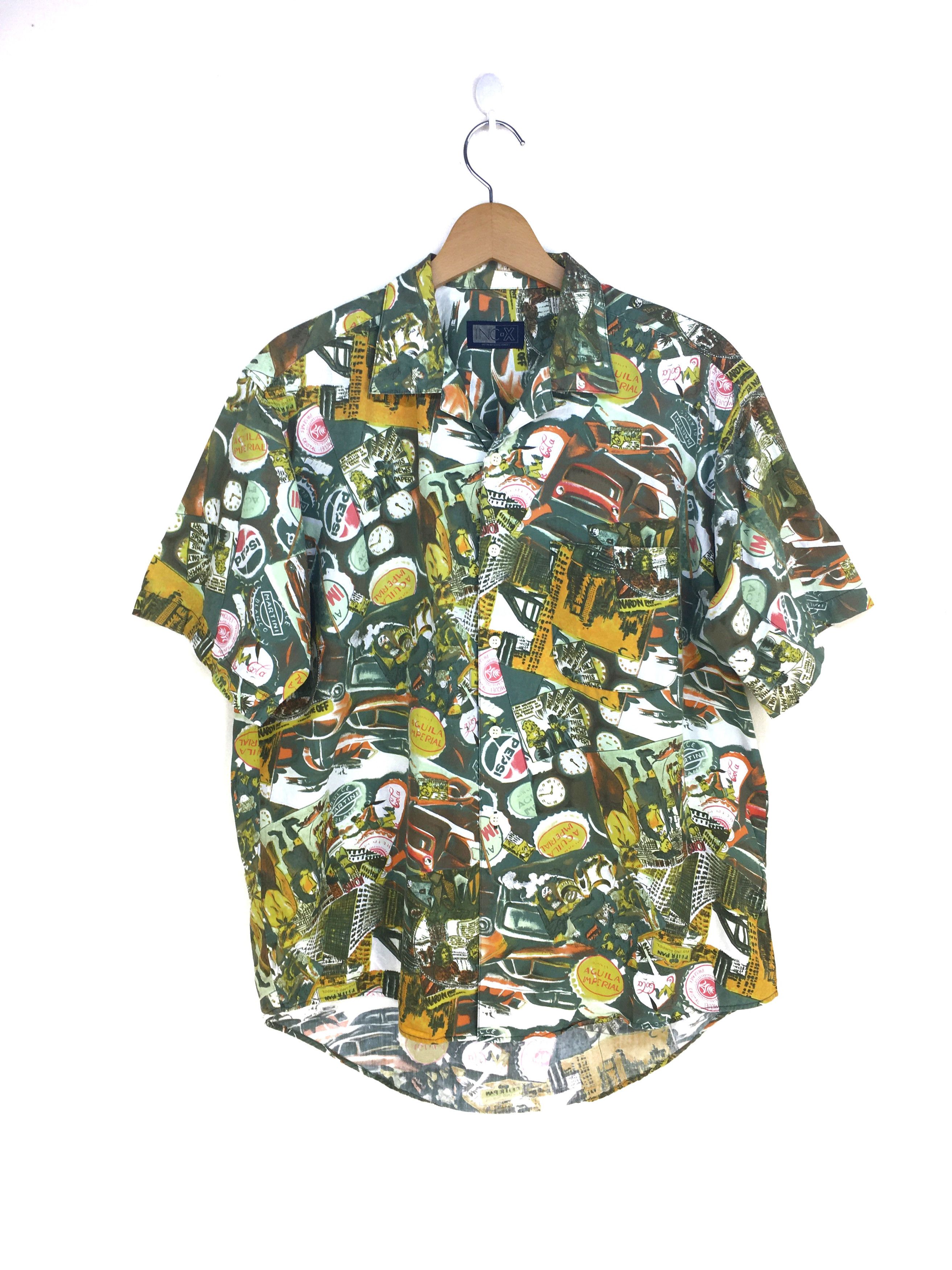 Vintage Vintage Sign Art Coca Cola Pepsi Hawaiian Shirt Size US L / EU 52-54 / 3 - 1 Thumbnail