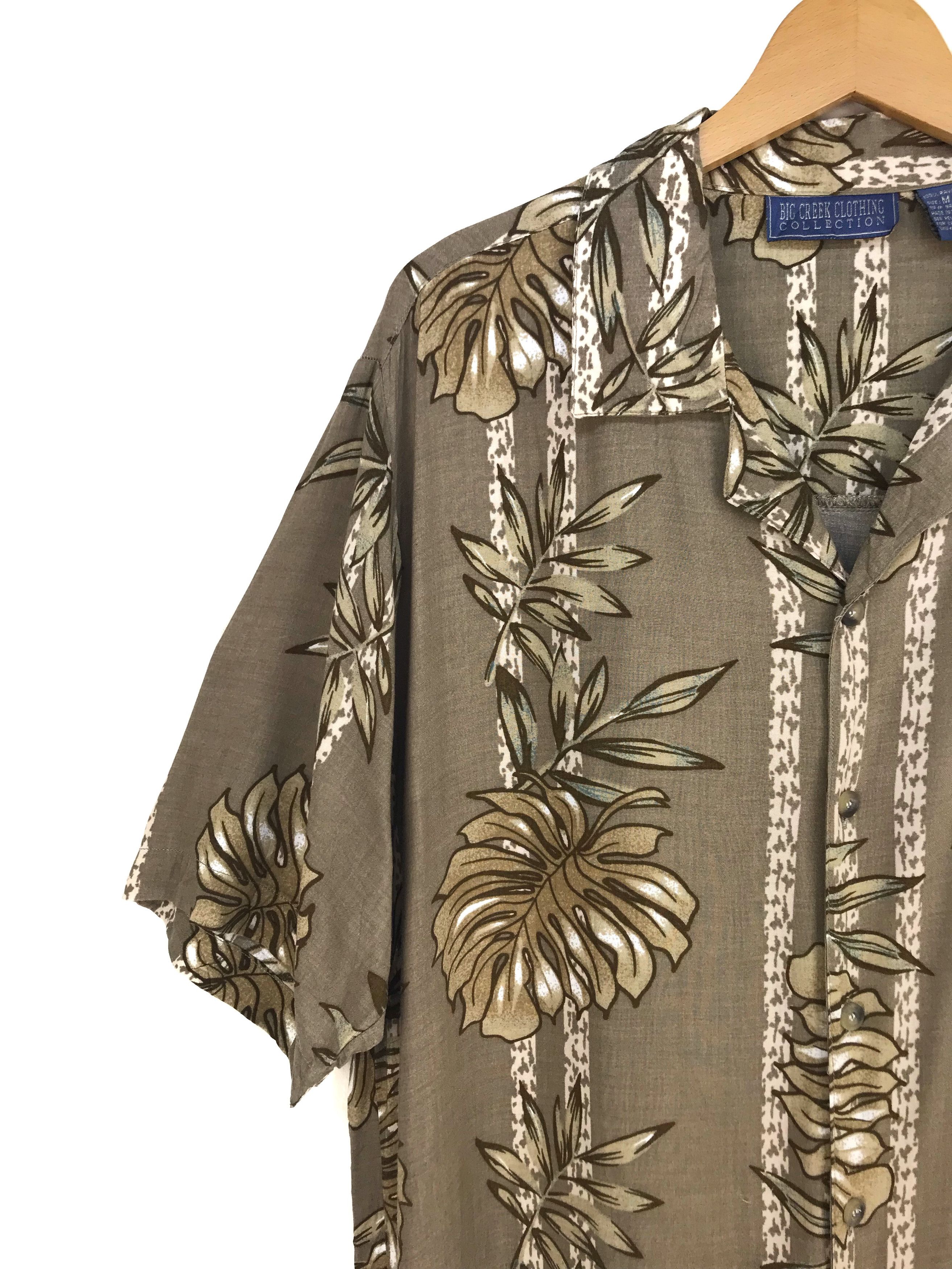 Vintage Vintage Hawaiian BIG CREEK Big Leaf Panel Border Shirt Size US M / EU 48-50 / 2 - 2 Thumbnail