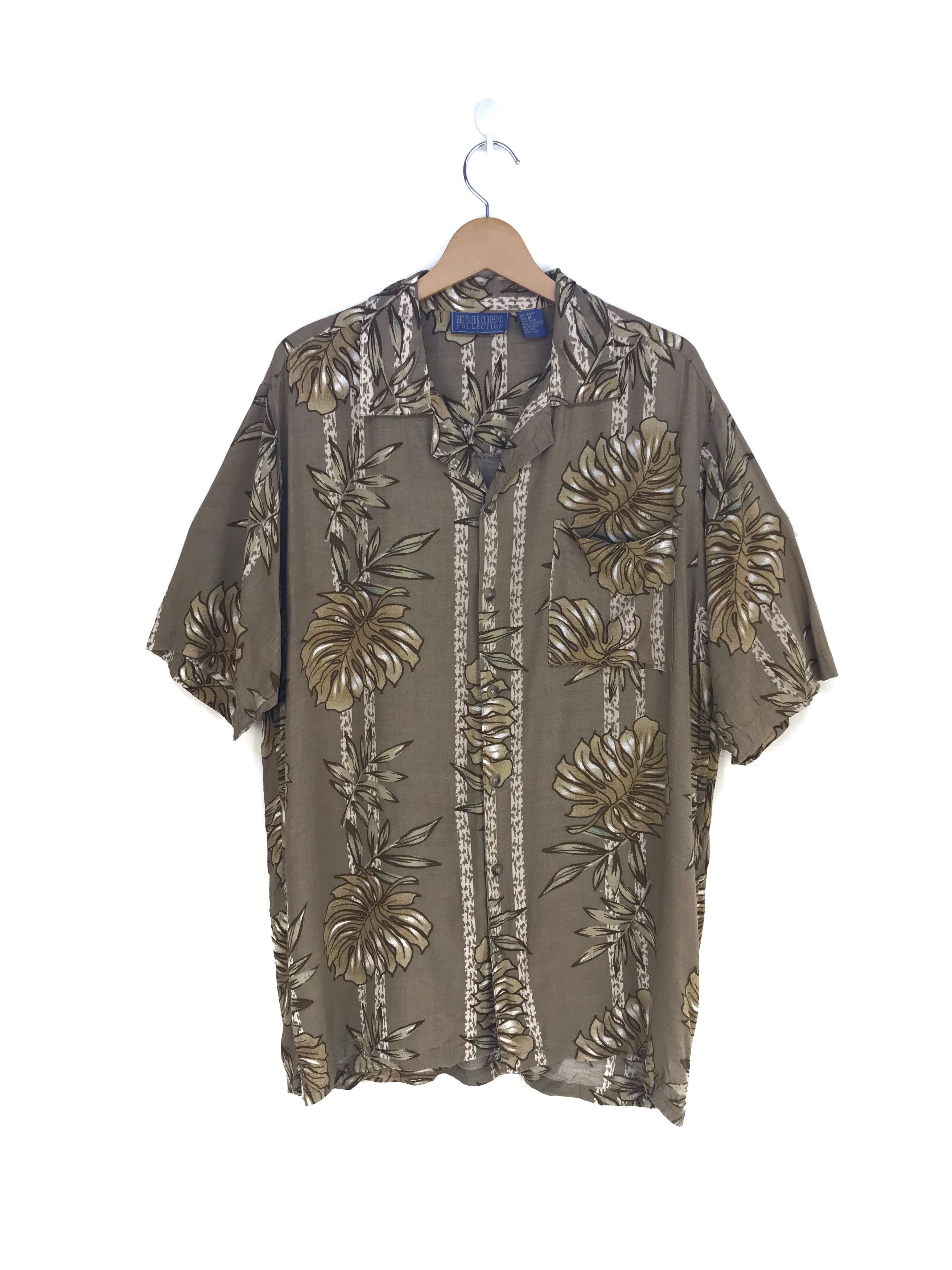 Vintage Vintage Hawaiian BIG CREEK Big Leaf Panel Border Shirt Size US M / EU 48-50 / 2 - 1 Thumbnail