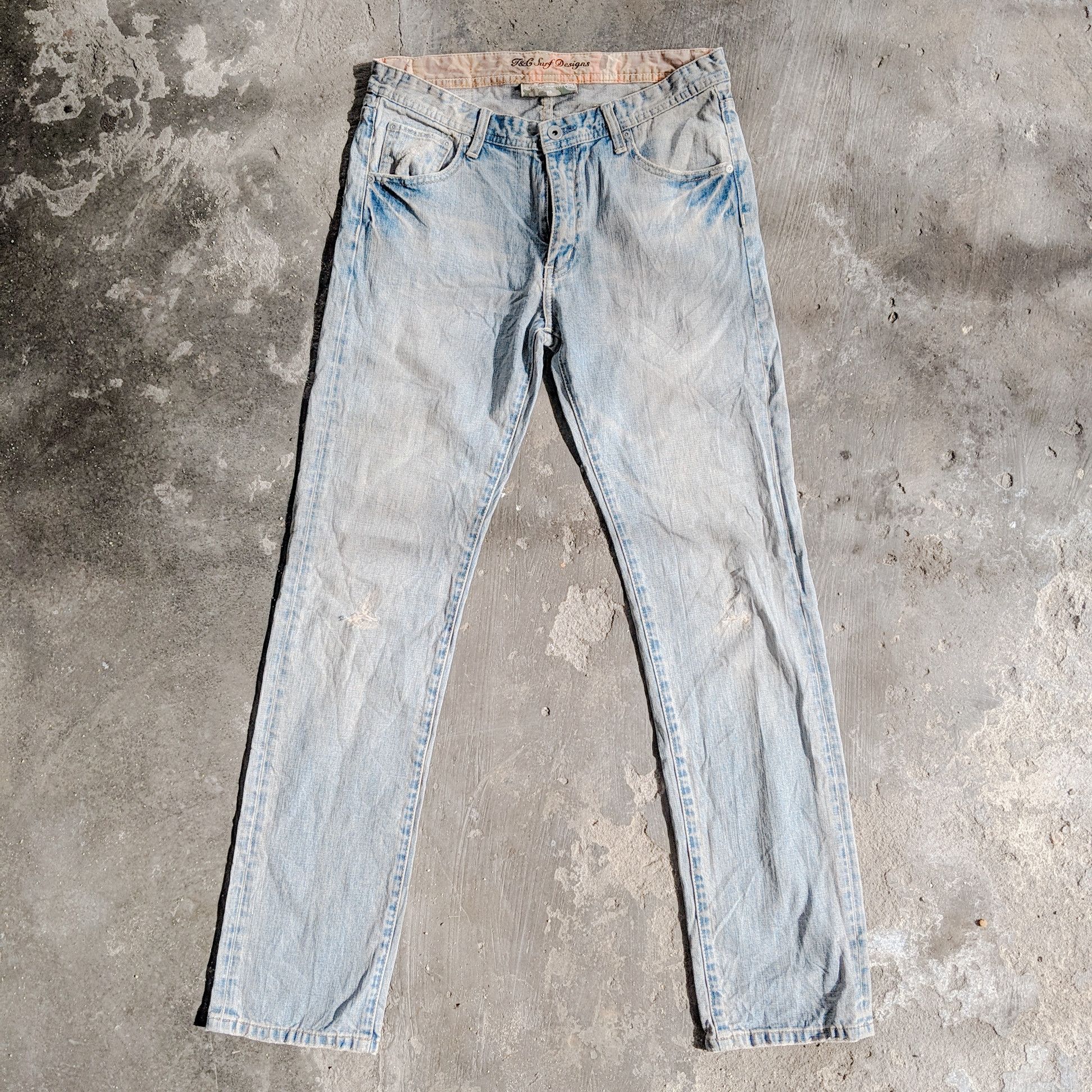 Japanese Brand × Jean × Vintage W30 🔥 Vintage T&C Surf Distress Jean Faded Denim Pants Sicks Size US 30 / EU 46 - 1 Thumbnail