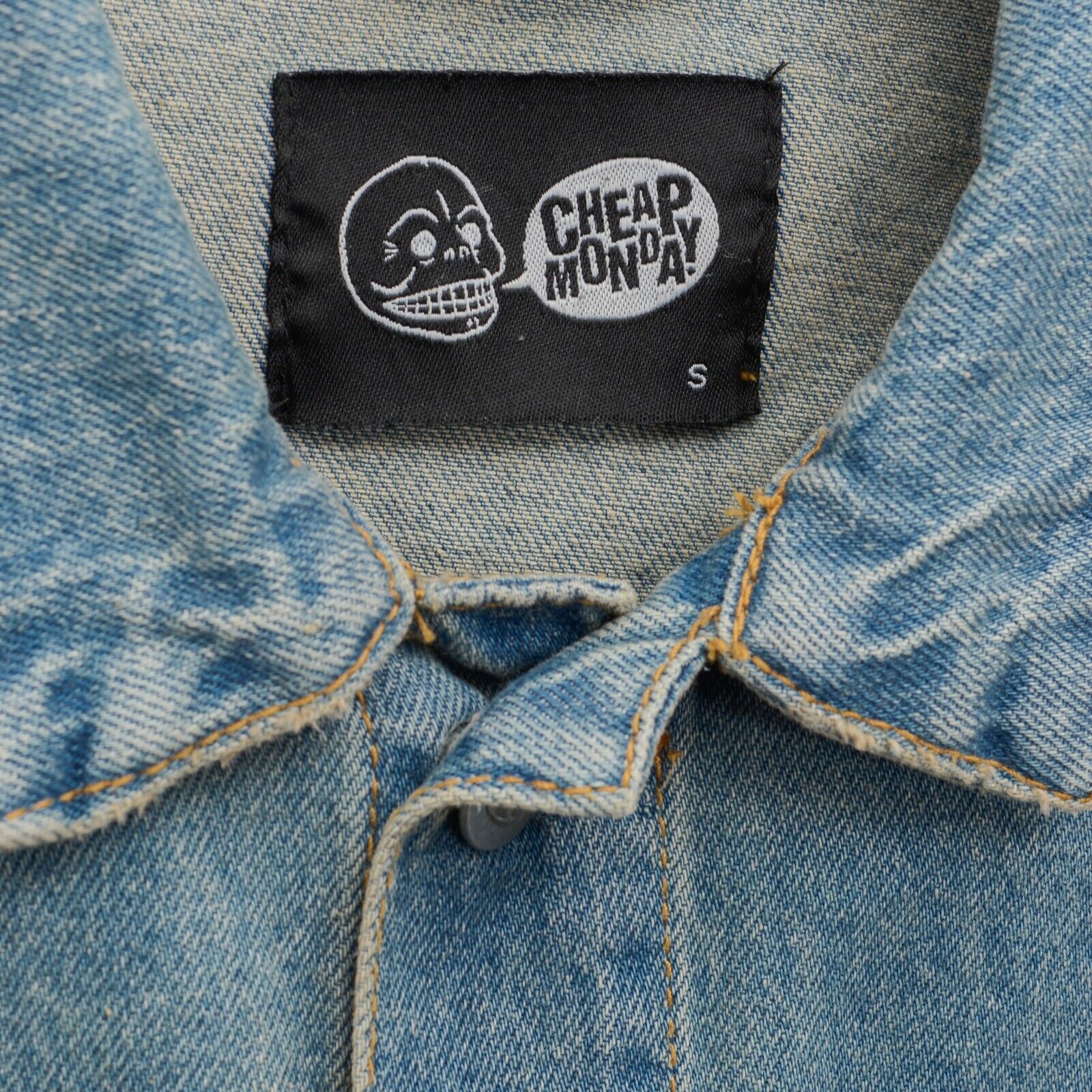 Cheap Monday Tobias Jean Jacket Denim Cotton Blue Blazer Top Coat Size S / US 4 / IT 40 - 4 Thumbnail