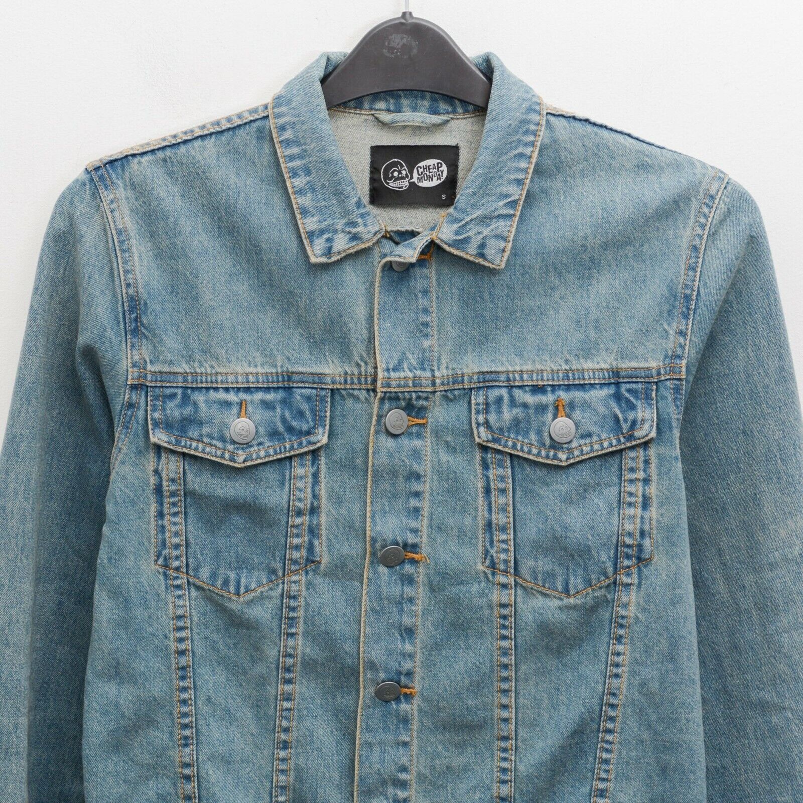 Cheap Monday Tobias Jean Jacket Denim Cotton Blue Blazer Top Coat Size S / US 4 / IT 40 - 2 Thumbnail