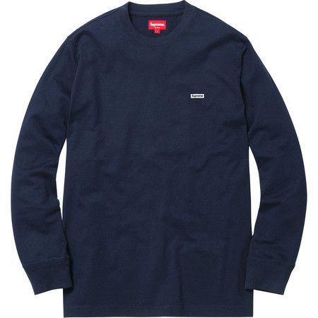 Supreme navy Metallic Box Logo L/S Tee XL | Grailed 