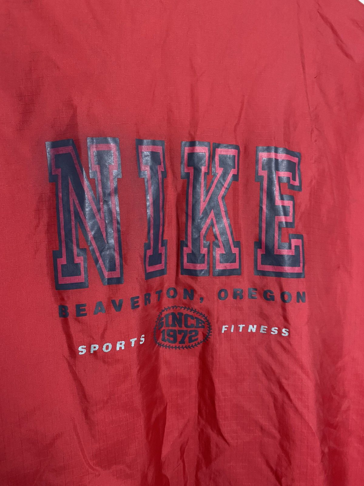 Nike × Vintage 80s Nike vintage anorak jacket red big logo Size US L / EU 52-54 / 3 - 10 Thumbnail