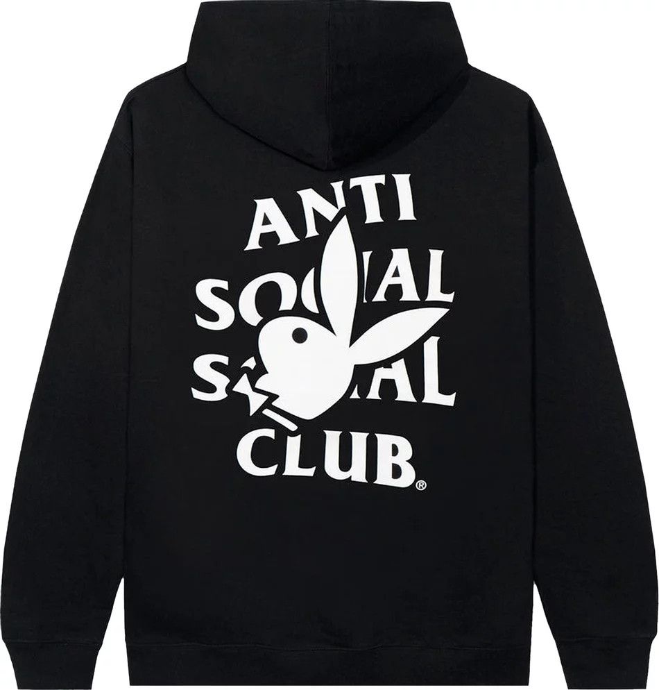 Anti social social club x Play boy bunny black hoodie ASSC