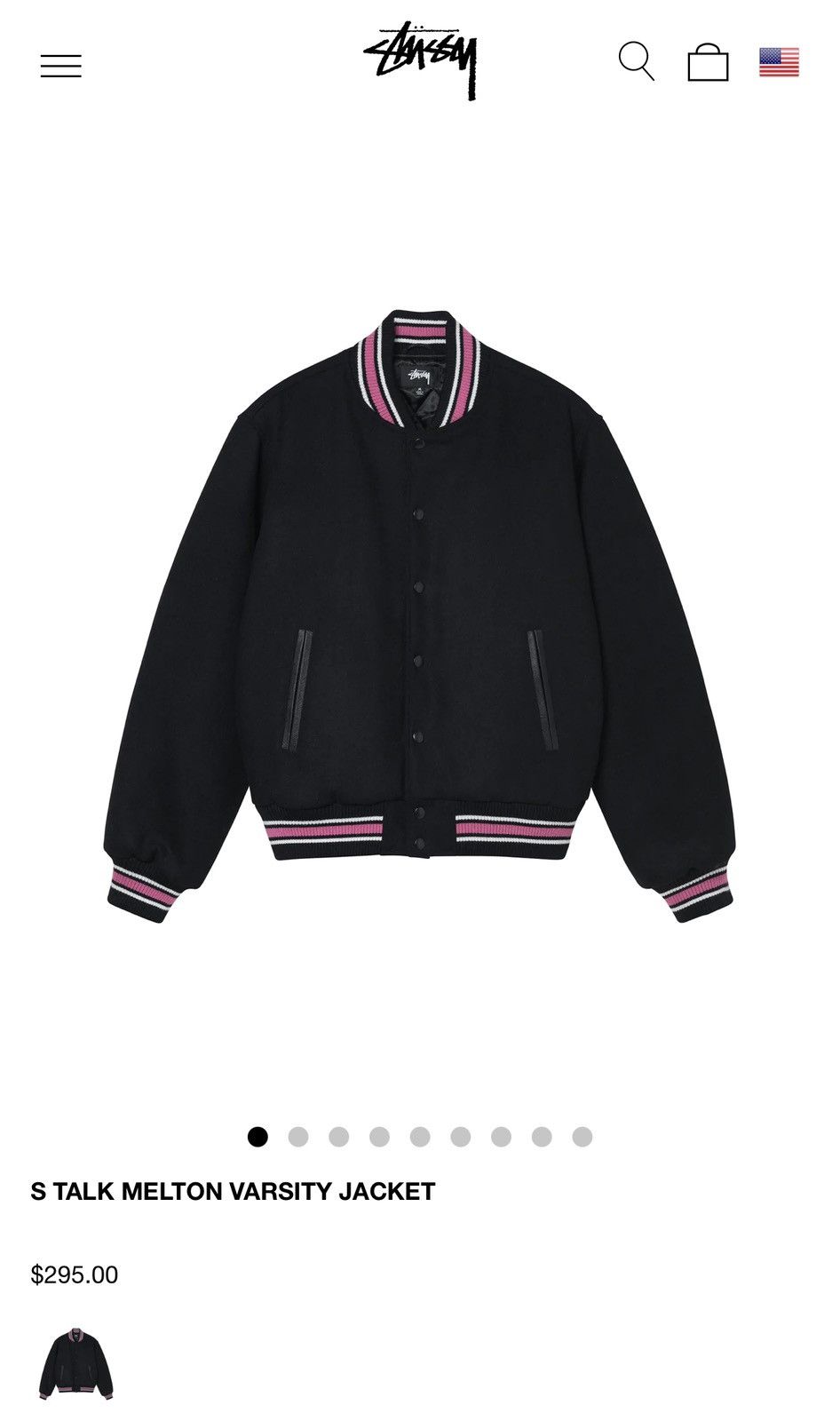 STUSSY S TALK MELTON VARSITY JACKET ショップ活動 スタジャン