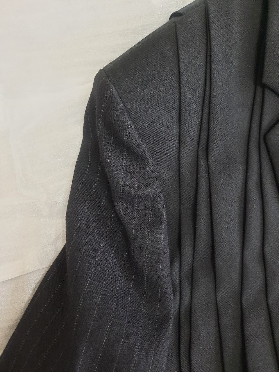 Saint Laurent Paris FW19 Runway Jacquard Pleated Striped Pinstriped Blazer Size 48S - 3 Thumbnail