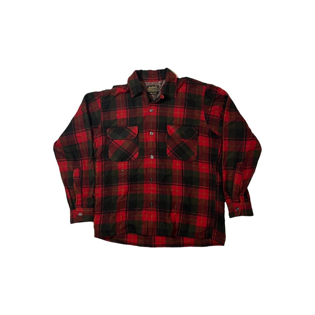 Vintage 70s Sears Loop Collar Buffalo Plaid Flannel | Grailed