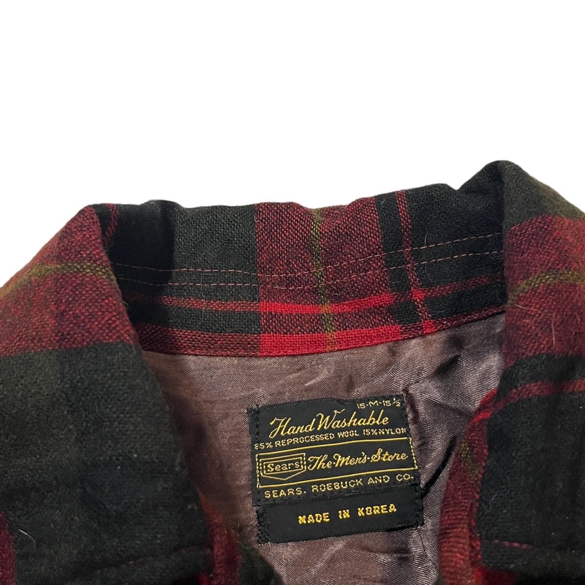 Vintage 70s Sears Loop Collar Buffalo Plaid Flannel Size US M / EU 48-50 / 2 - 2 Preview