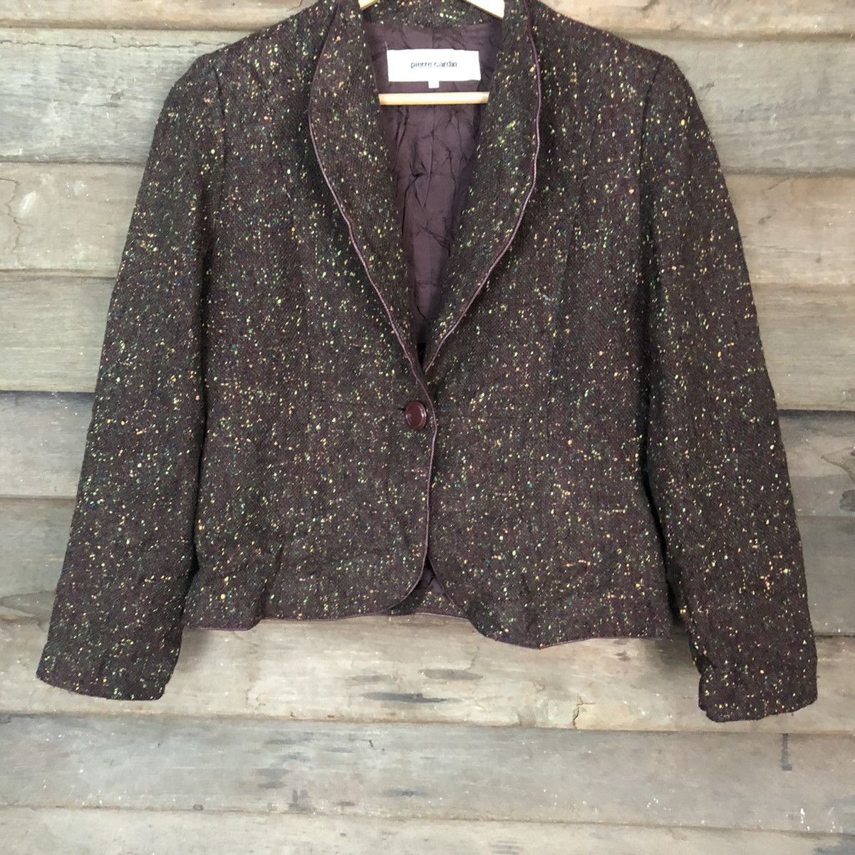 Japanese Brand Pierre Cardin Dark Brown cardigan #H354 Size M / US 6-8 / IT 42-44 - 3 Thumbnail