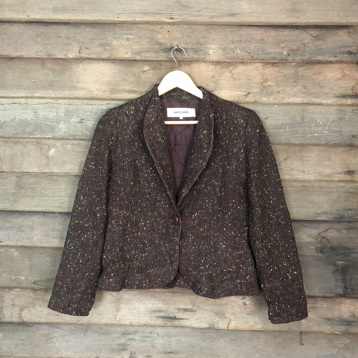 Japanese Brand Pierre Cardin Dark Brown cardigan #H354 Size M / US 6-8 / IT 42-44 - 1 Thumbnail