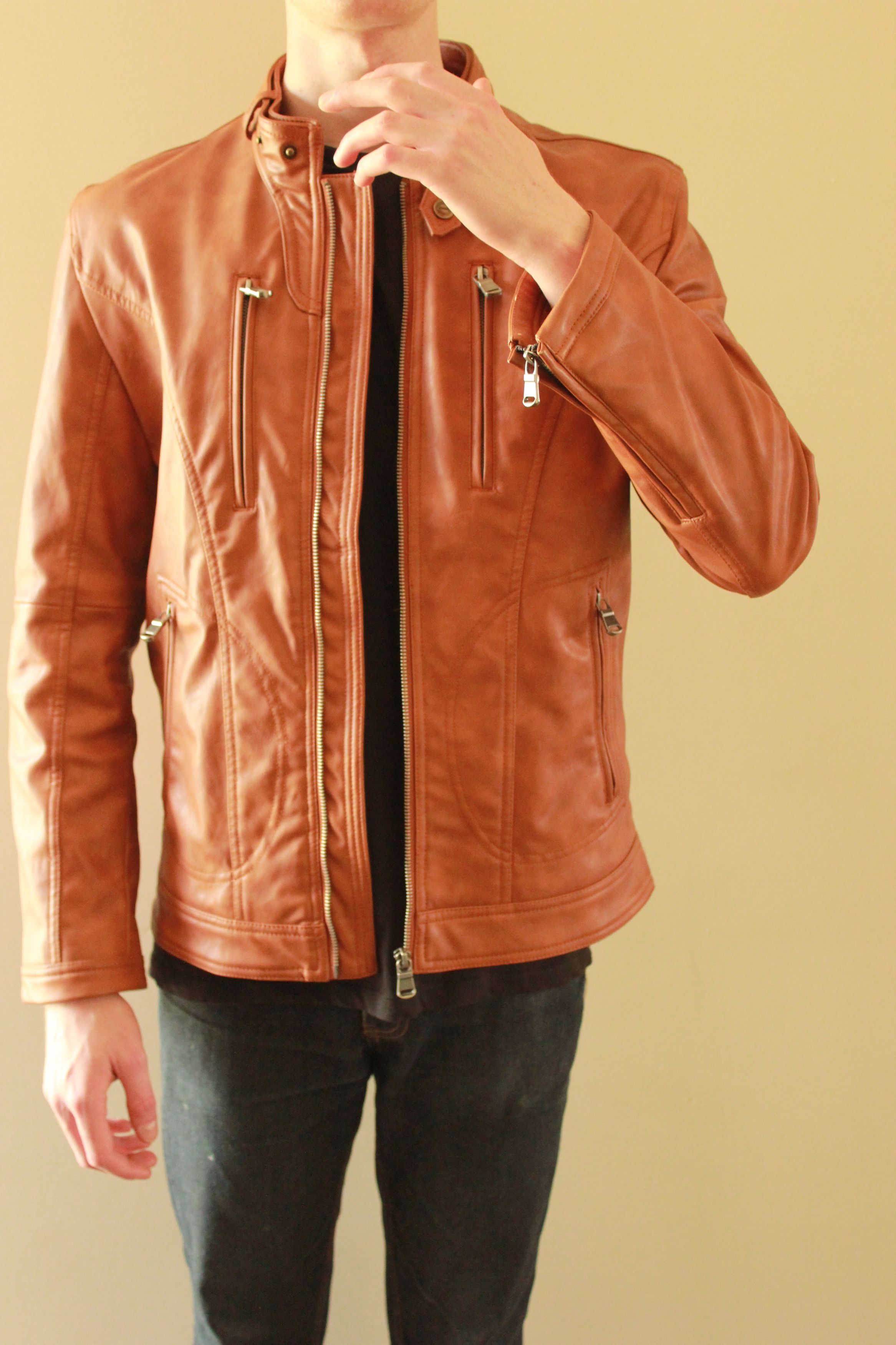 The Academee Brand Caramel Leather-Look Jacket Size US M / EU 48-50 / 2 - 8 Thumbnail