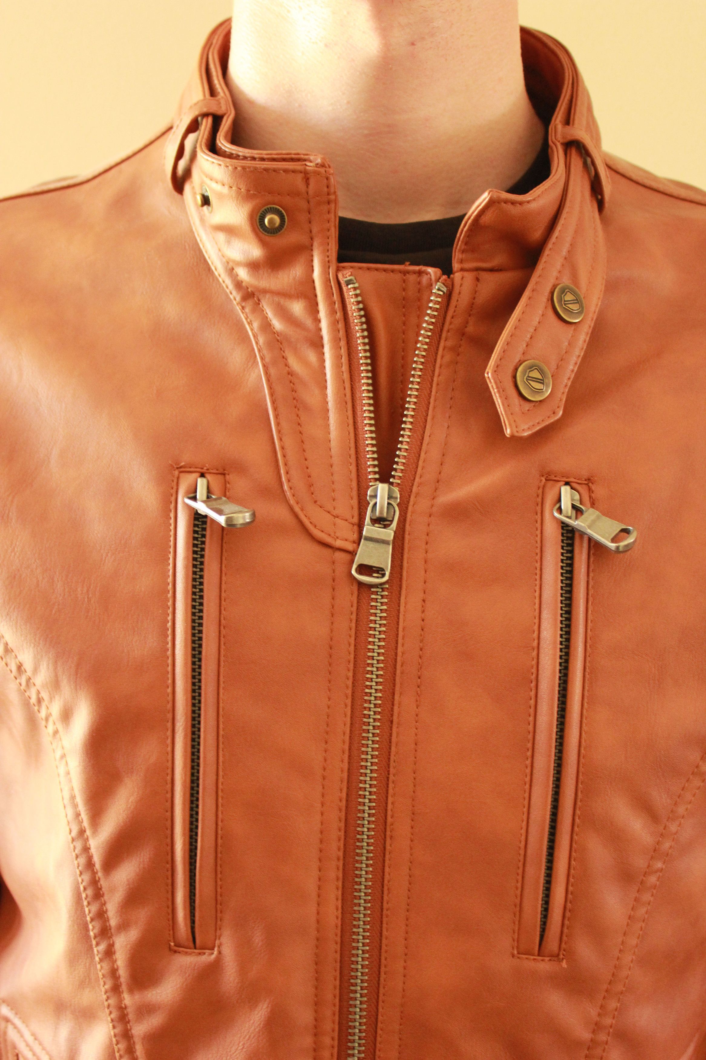 The Academee Brand Caramel Leather-Look Jacket Size US M / EU 48-50 / 2 - 2 Preview
