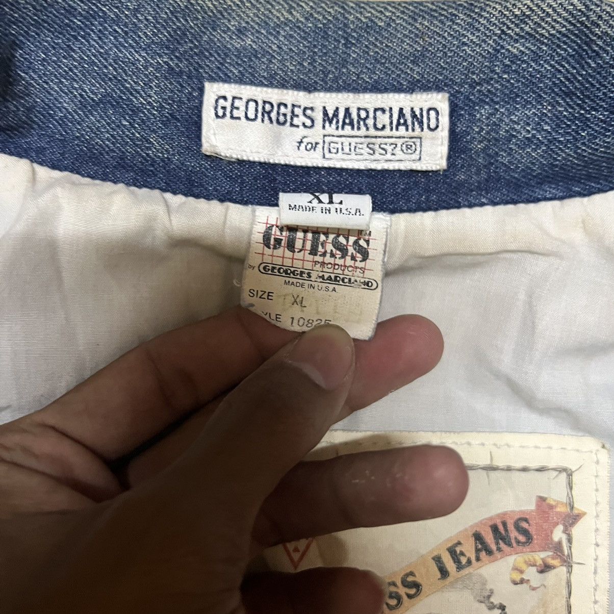 Guess Vintage Guess Big Logo Double Collar Denim Jacket Size US XL / EU 56 / 4 - 9 Thumbnail