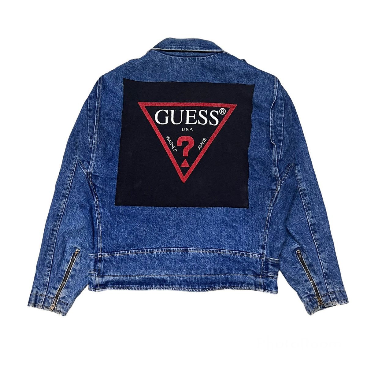 Guess Vintage Guess Big Logo Double Collar Denim Jacket Size US XL / EU 56 / 4 - 1 Thumbnail
