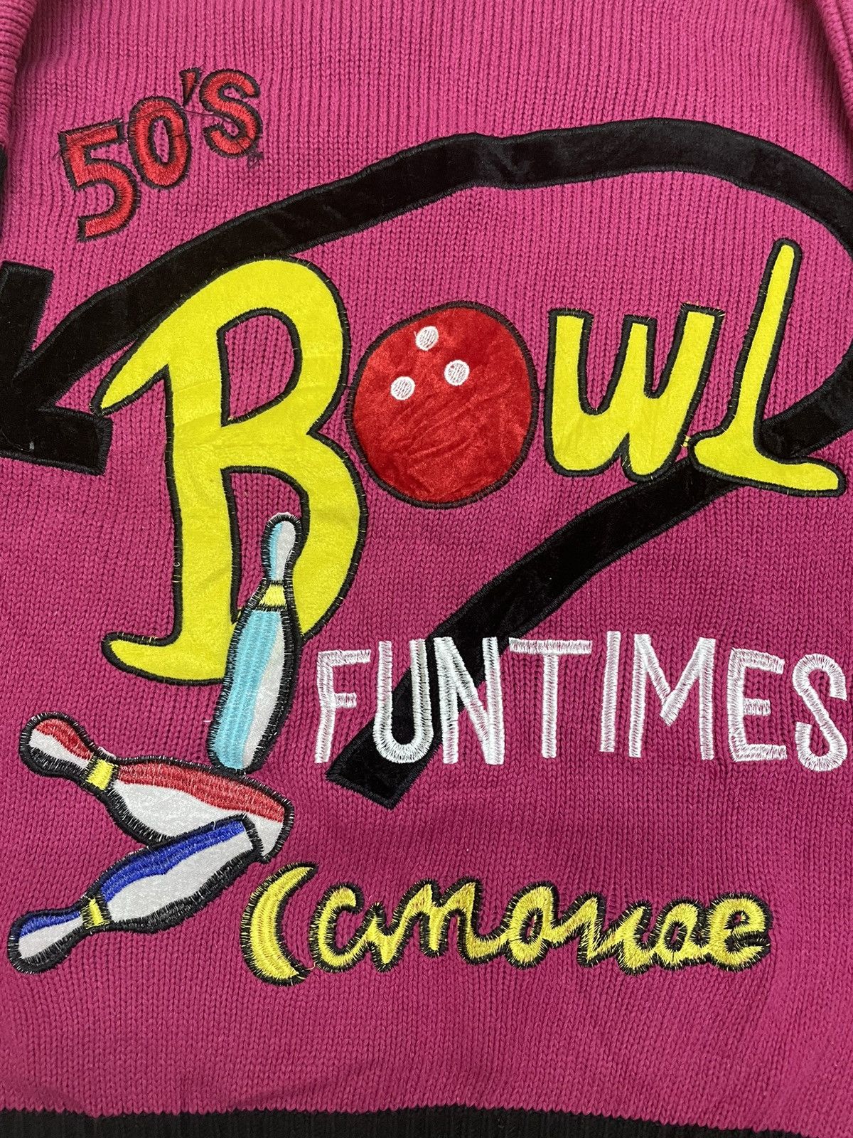 Japanese Brand Vintage Knitwear Hannako Shiratori Bowling Tees Size US XL / EU 56 / 4 - 6 Thumbnail