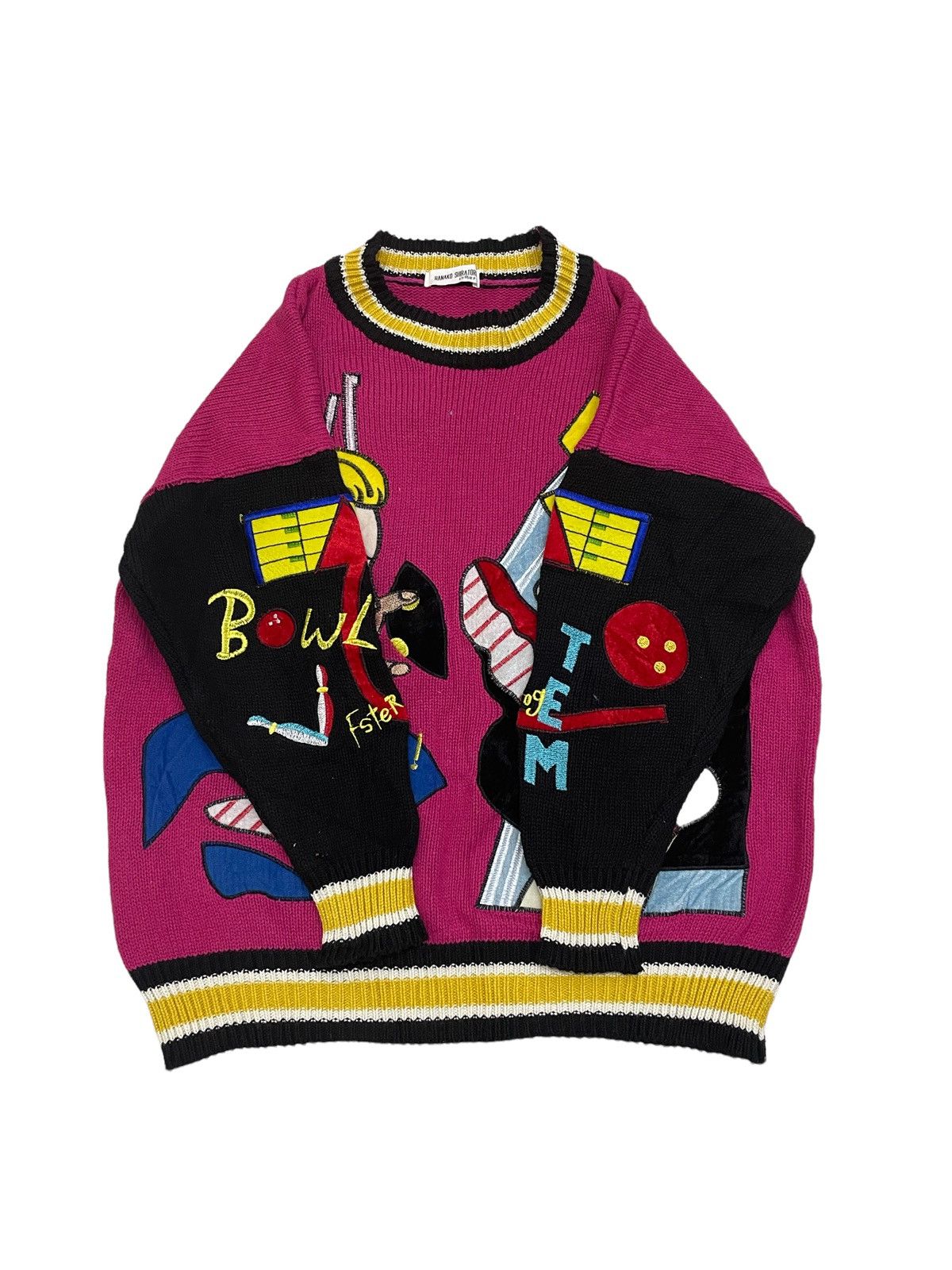 Japanese Brand Vintage Knitwear Hannako Shiratori Bowling Tees Size US XL / EU 56 / 4 - 3 Thumbnail