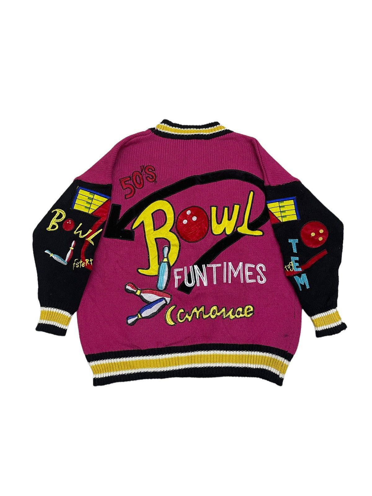 Japanese Brand Vintage Knitwear Hannako Shiratori Bowling Tees Size US XL / EU 56 / 4 - 2 Thumbnail