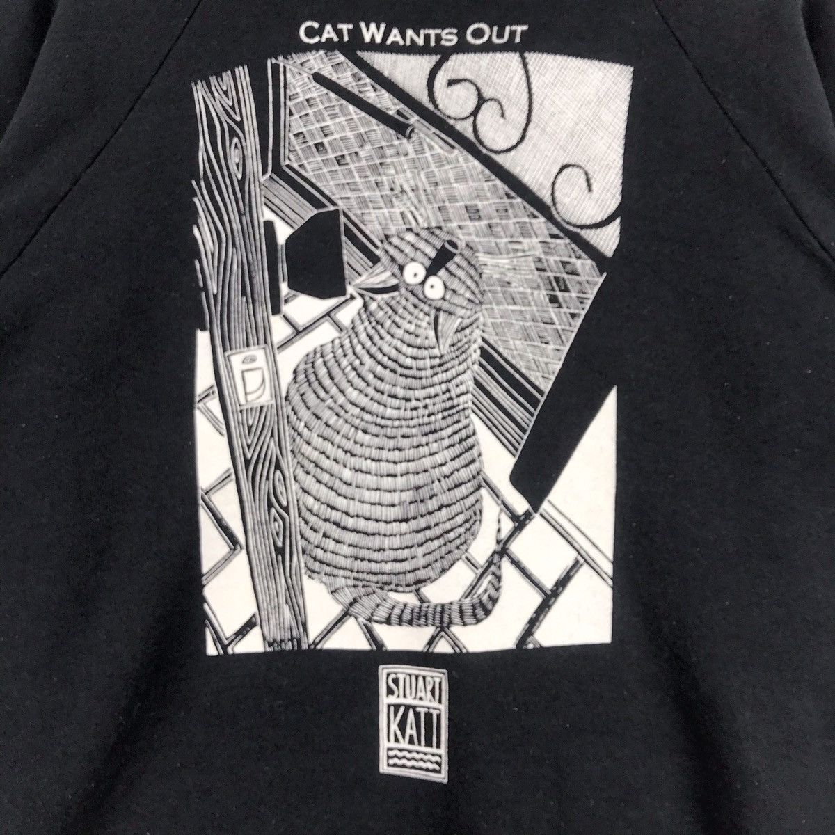 Art Comes First × Cartoon Network × Vintage 80’s Cat Wants In By Stuart Katt Sweatshirts Size US L / EU 52-54 / 3 - 8 Thumbnail