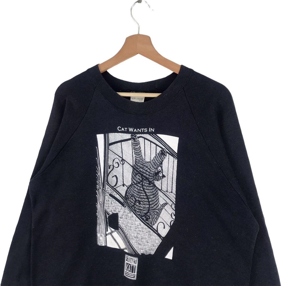 Art Comes First × Cartoon Network × Vintage 80’s Cat Wants In By Stuart Katt Sweatshirts Size US L / EU 52-54 / 3 - 7 Thumbnail