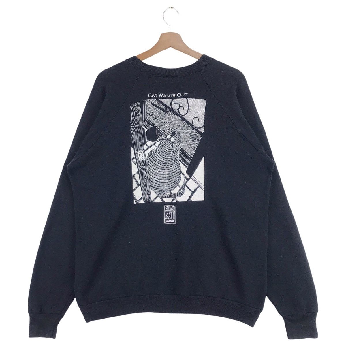 Art Comes First × Cartoon Network × Vintage 80’s Cat Wants In By Stuart Katt Sweatshirts Size US L / EU 52-54 / 3 - 2 Thumbnail